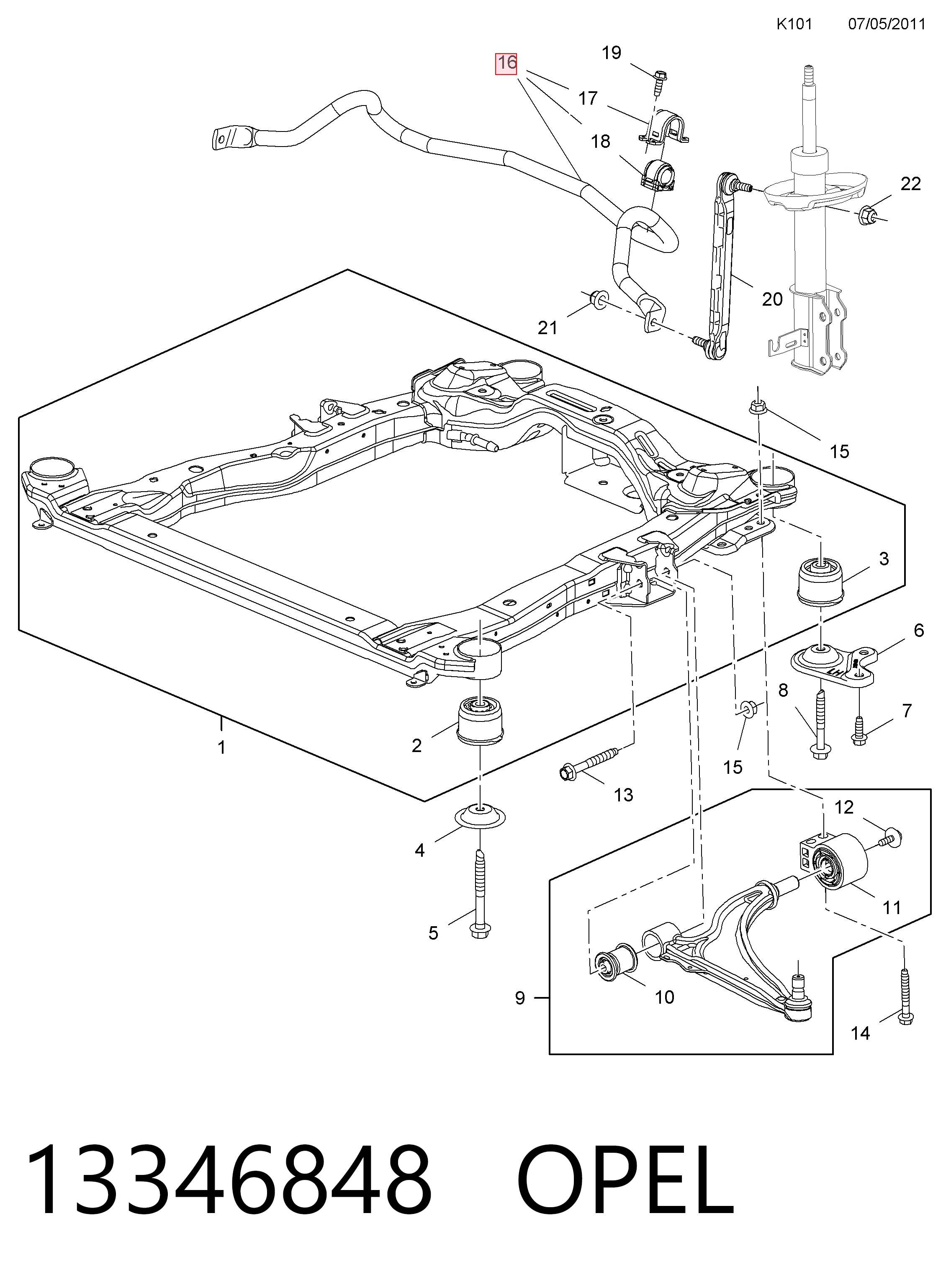 Stabilizator przedni Opel Astra J Sports Tourer kombi (P10) (2010 - 2015) cena, od 85,13 USD