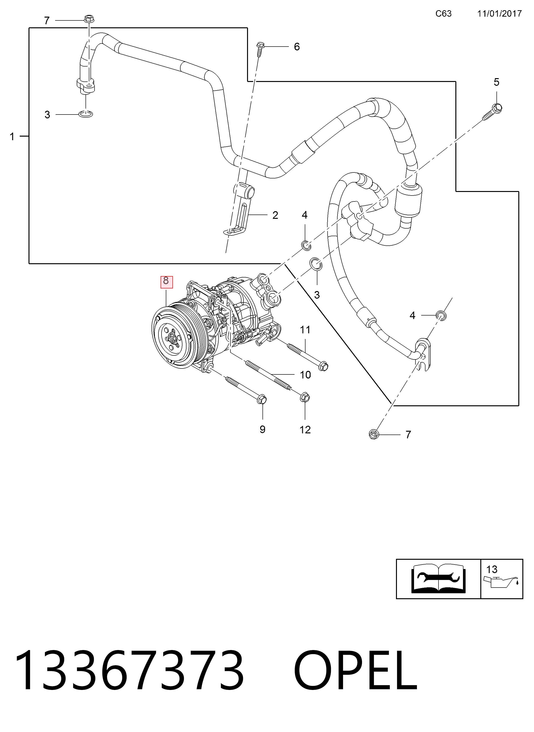Sprężarka klimatyzacji do Opel Astra K 