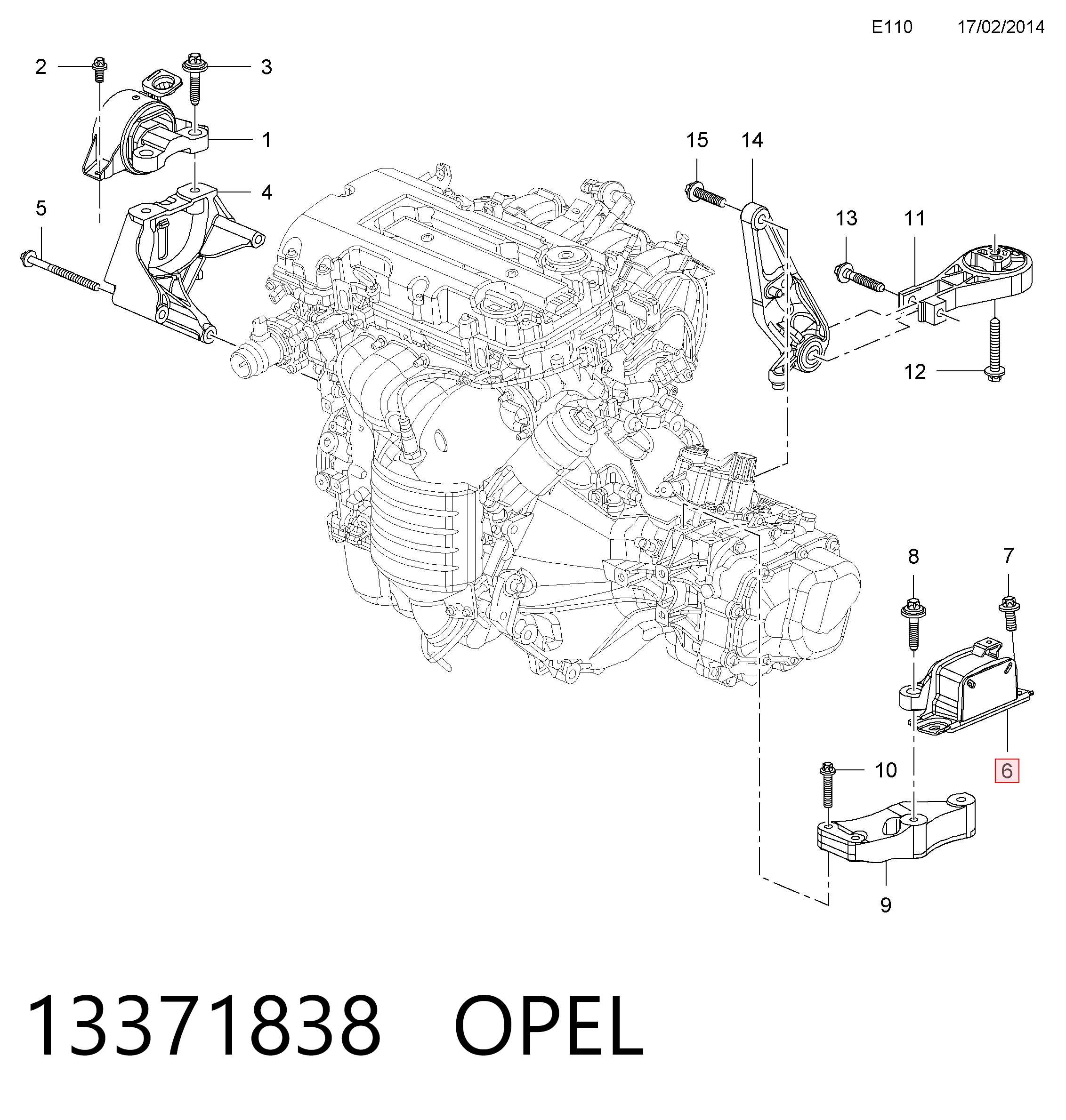 Poduszka (podpora) silnika lewa Opel Corsa E hatchback (X15) (2014 - 2026) cena, od 57,94 USD