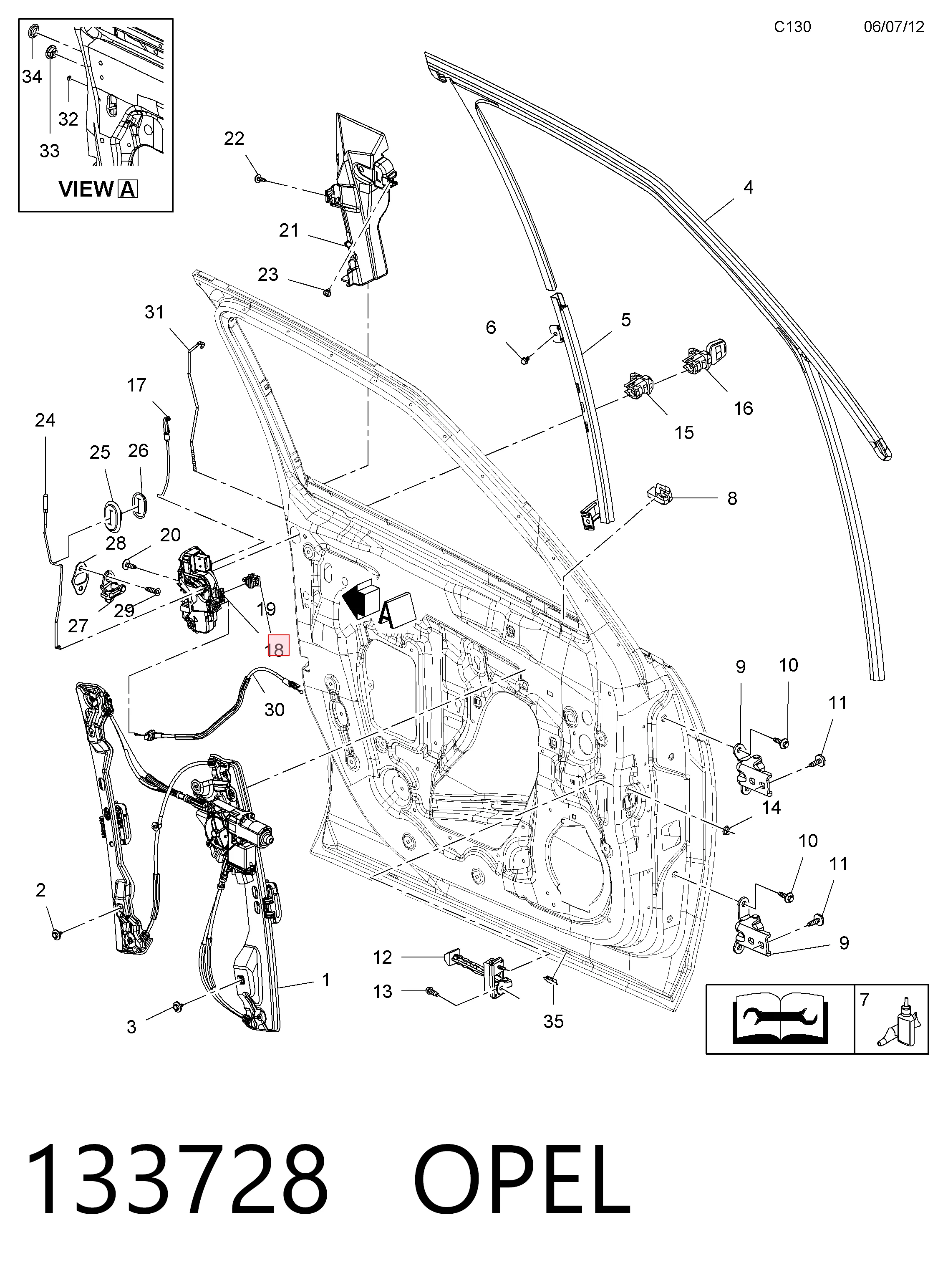  Zamek drzwi przednich prawych Chevrolet Cruze 