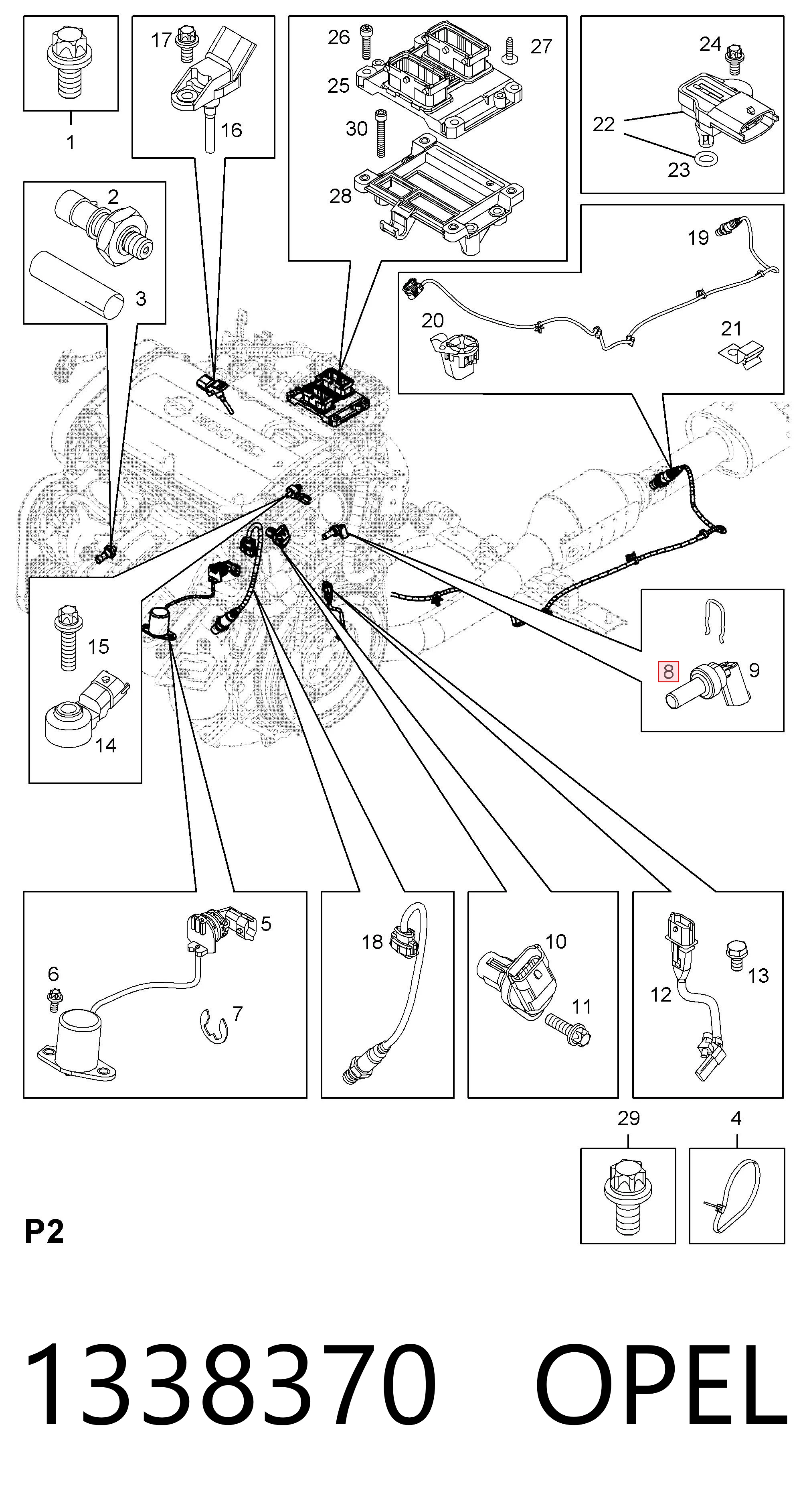 1338370 Opel Czujnik temperatury płynu chłodzącego