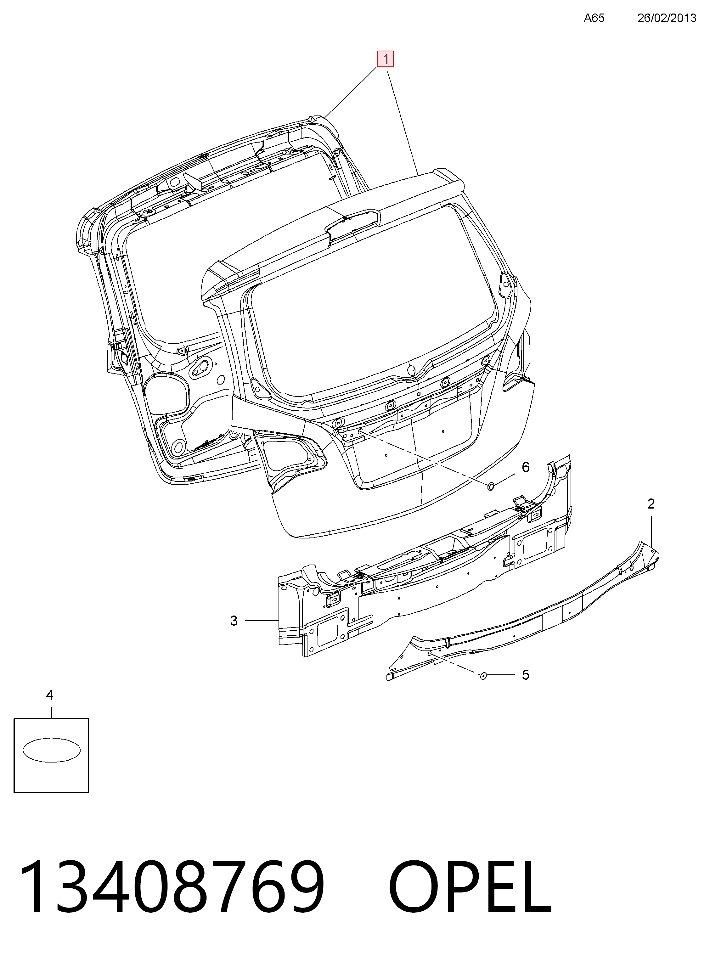 Drzwi tylne (bagażnika 3/5) do Opel Meriva B 