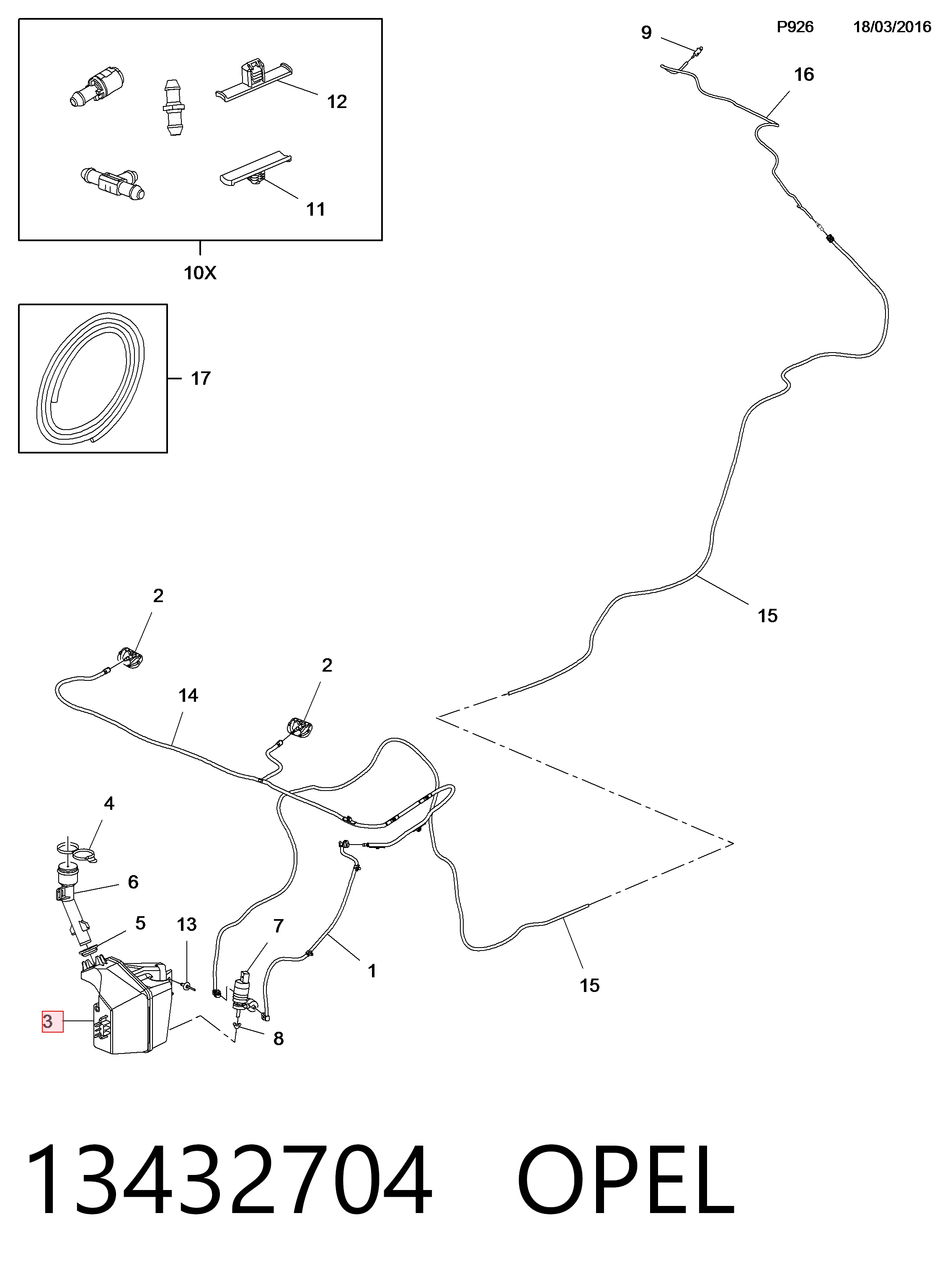 Zbiorniczek spryskiwacza szyb Opel Corsa E hatchback (X15) (2014 - 2026) cena, od 80,40 USD