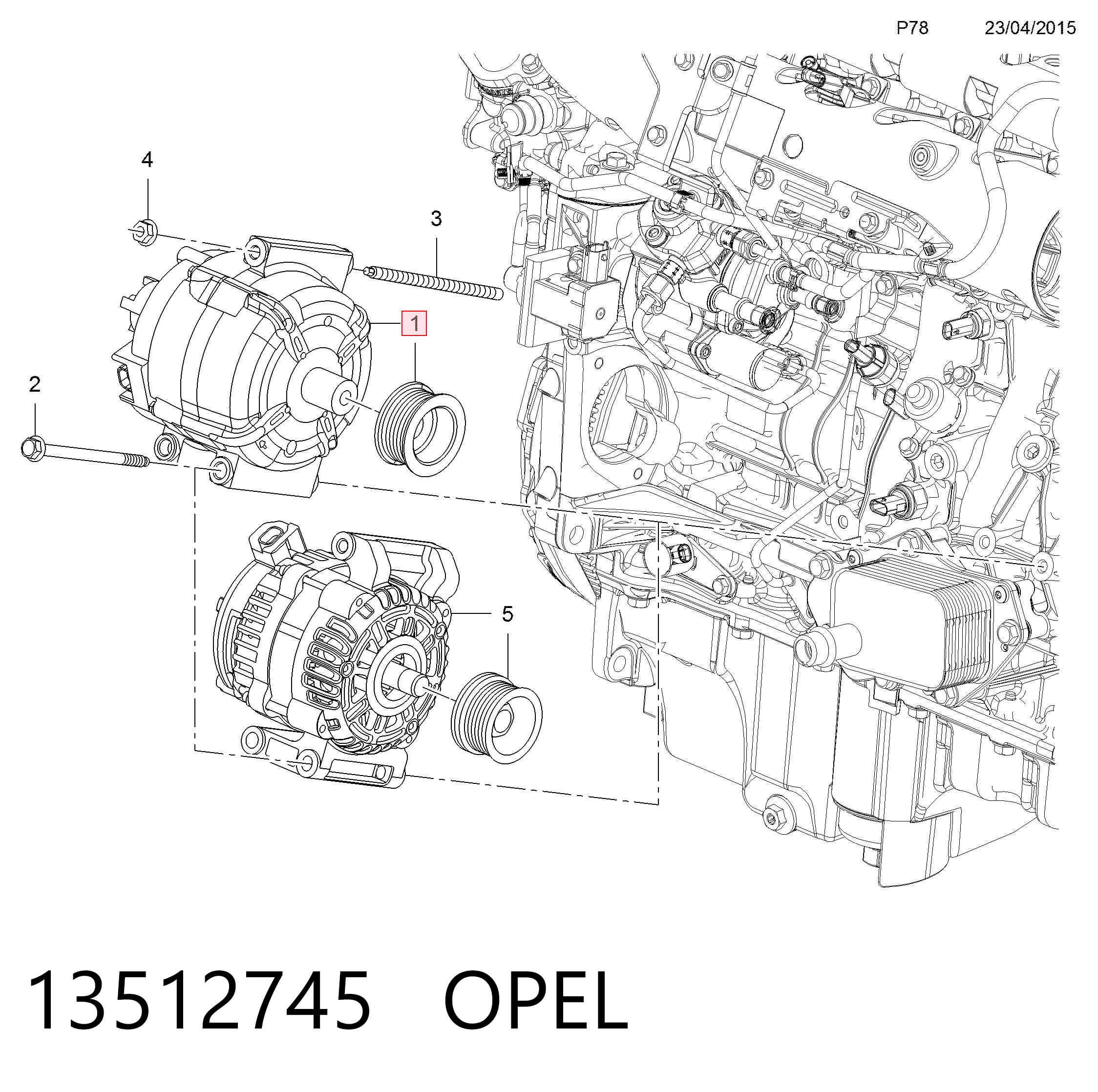 Alternator Opel Astra K kombi (2015 - 2022) cena, od 74,91 USD