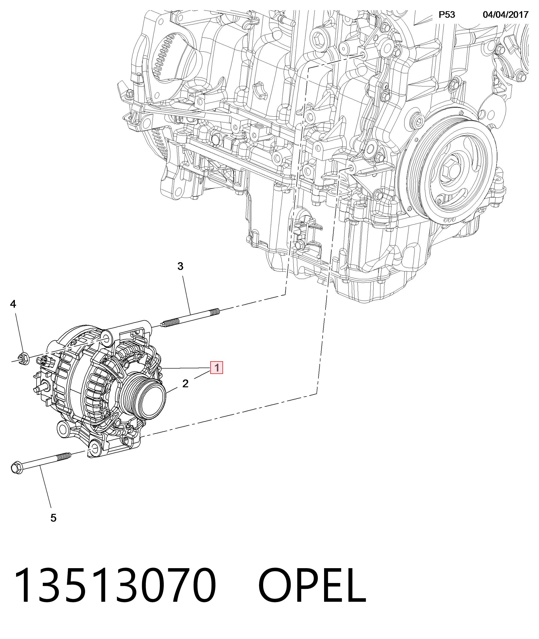 13513070 Opel Alternator