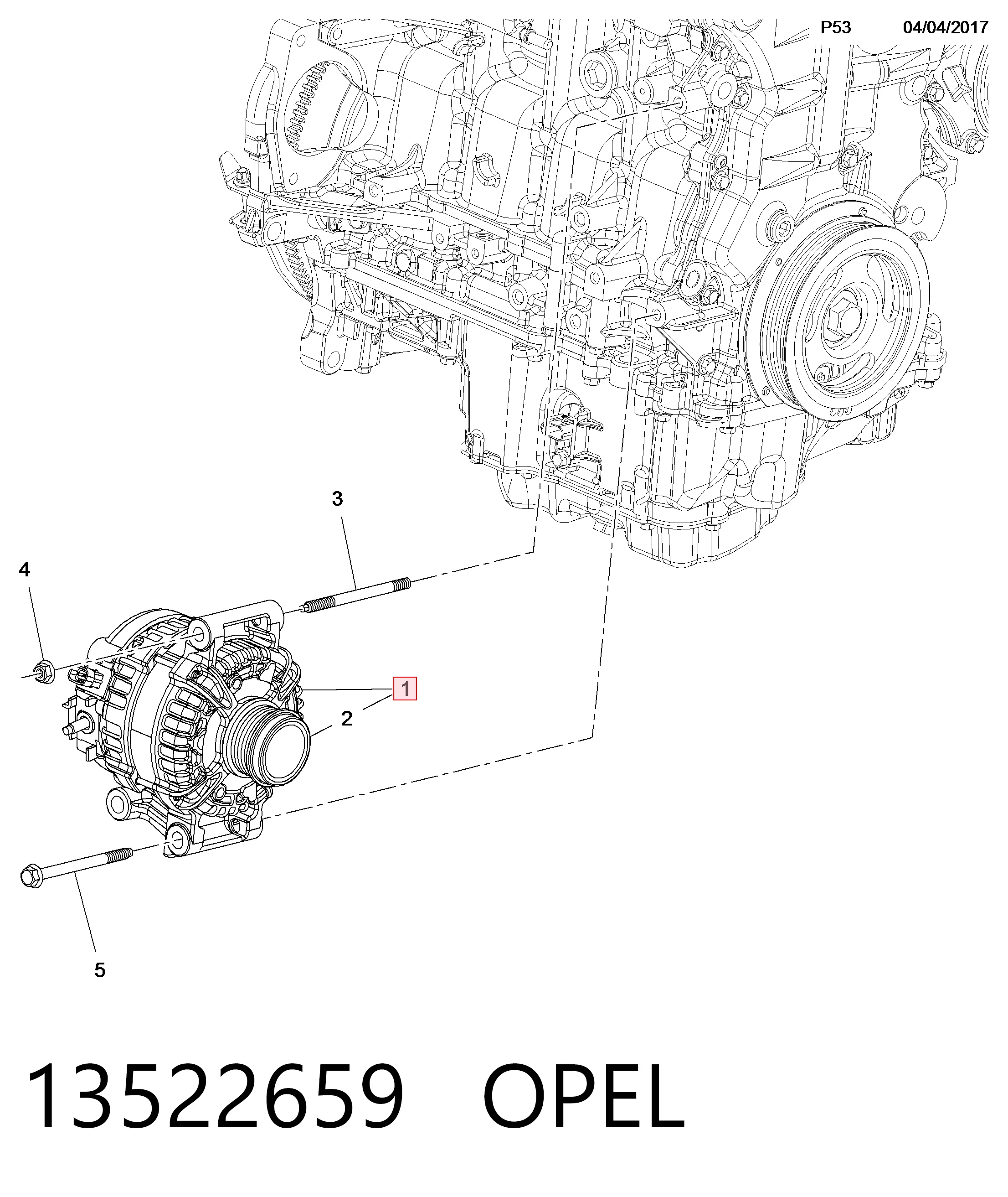 Alternator 13583100 General Motors