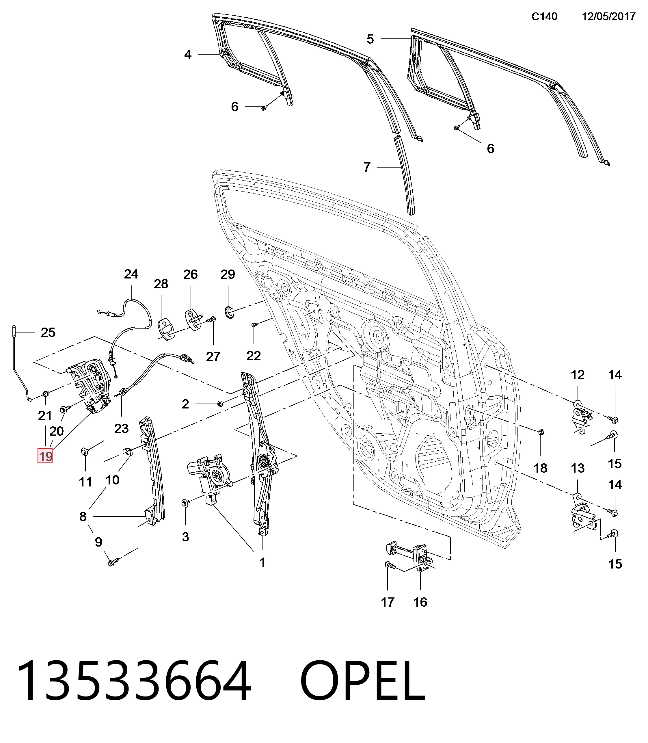 Zamek drzwi tylnych lewych Chevrolet VOLT II hatchback (2015 - 2019) cena, od 46,19 USD