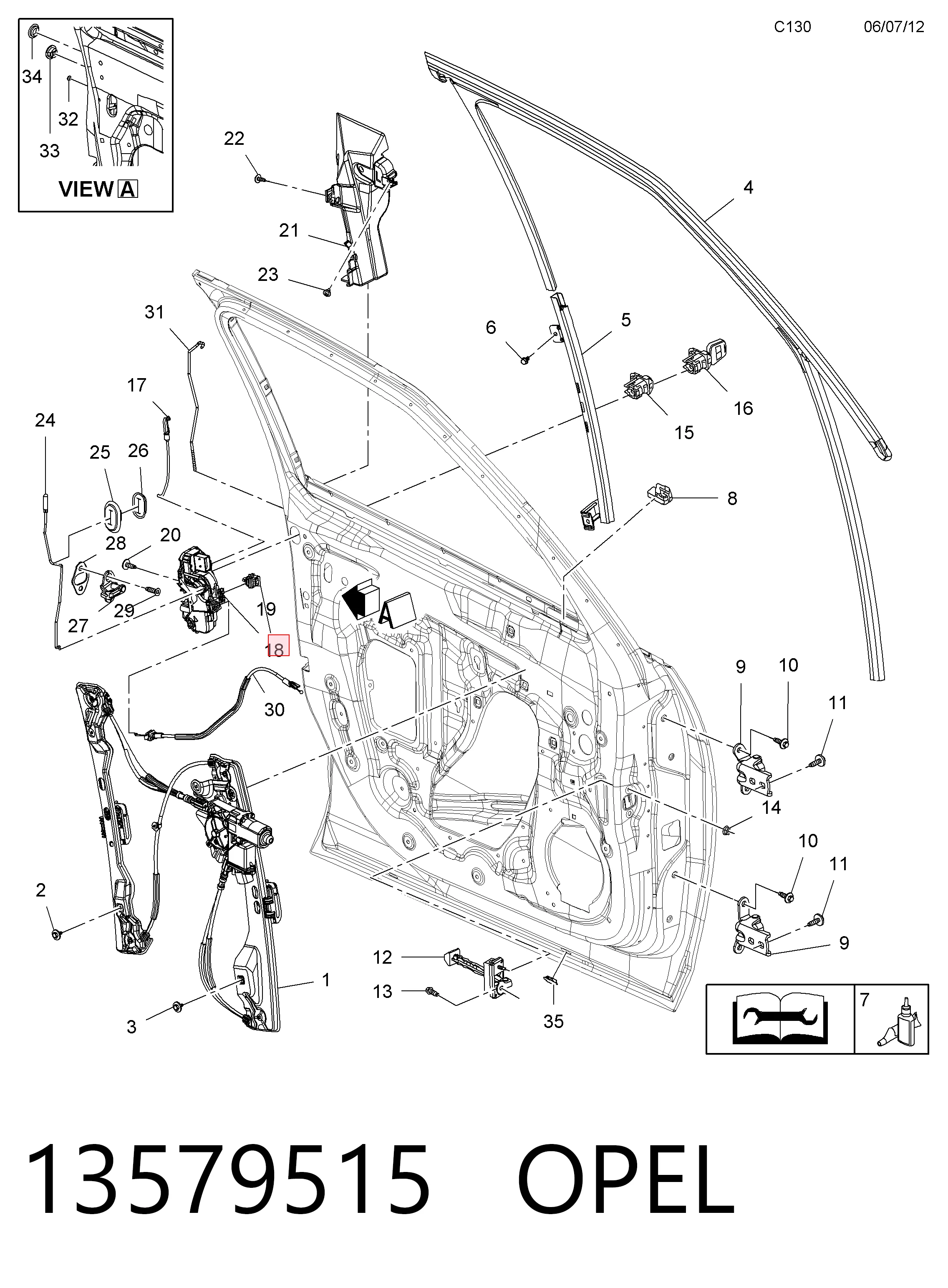  Zamek drzwi przednich prawych Chevrolet Cruze 