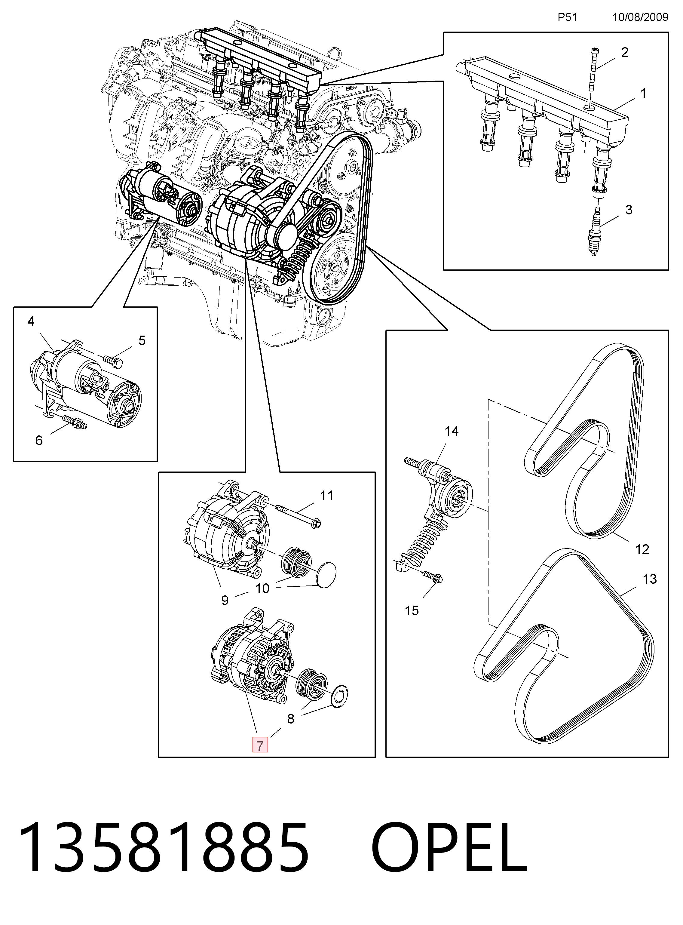 13581885 Opel Alternator