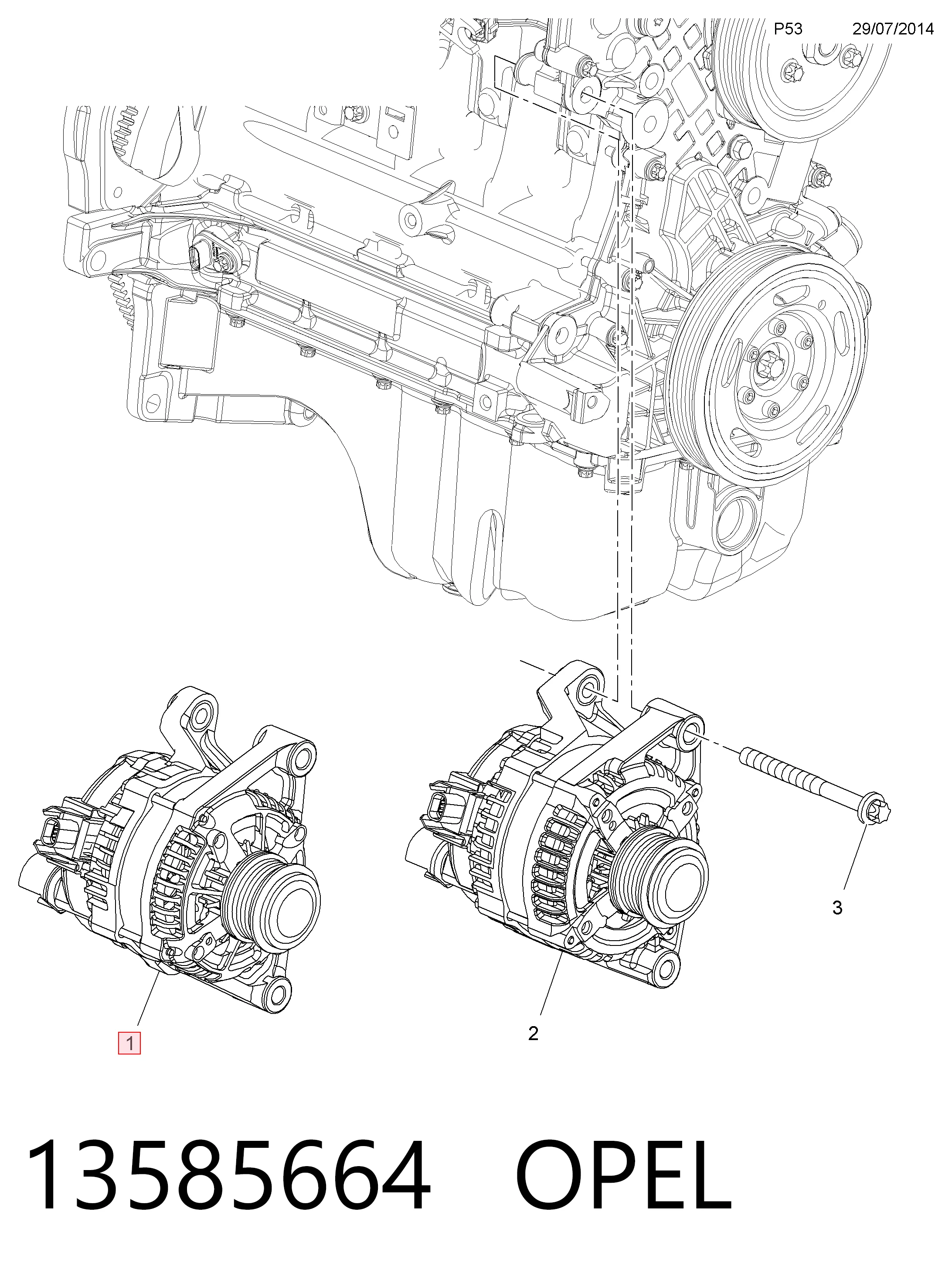 Do koszyka Alternator Opel Corsa E X15