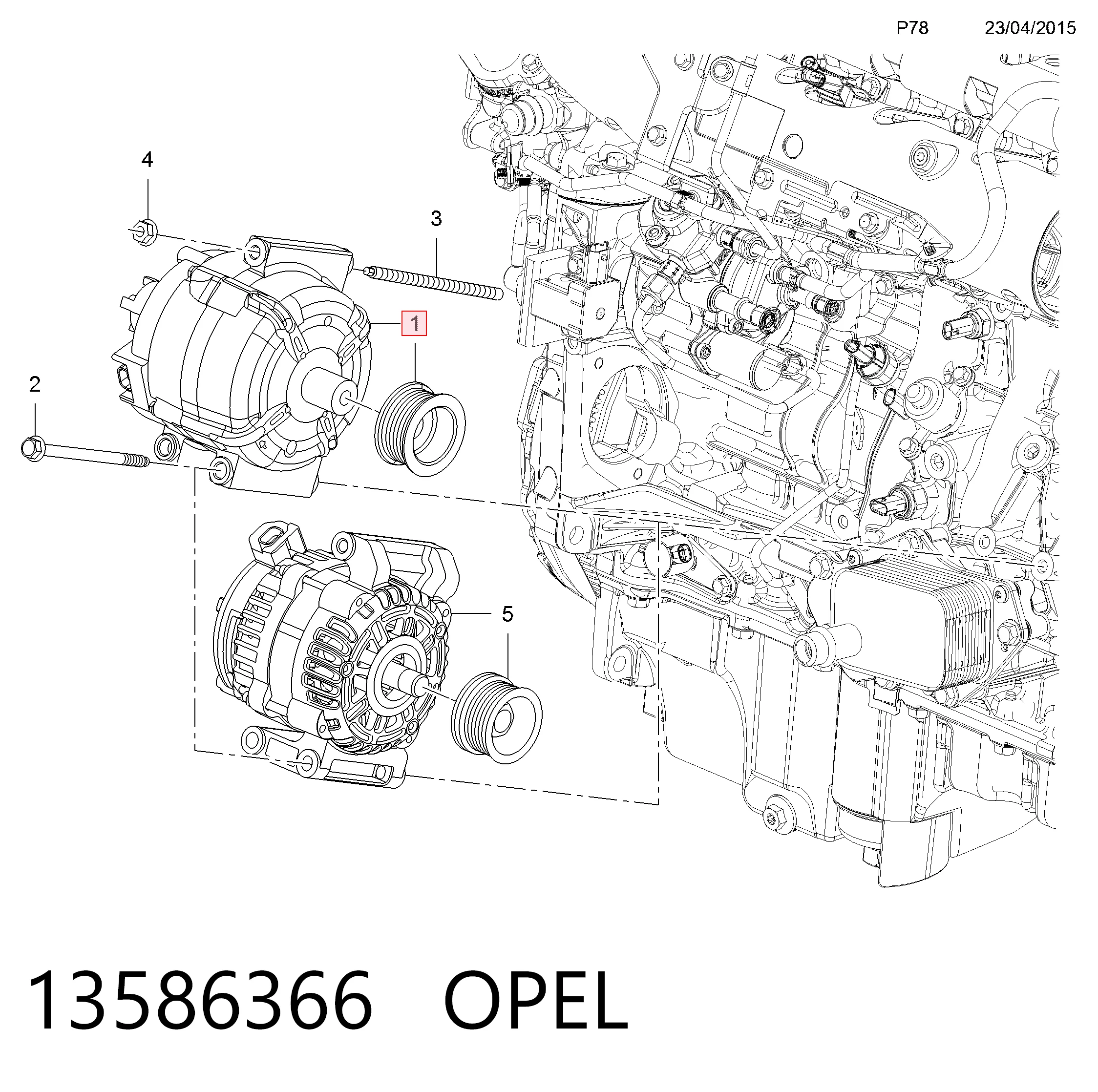  Alternator Opel Meriva 