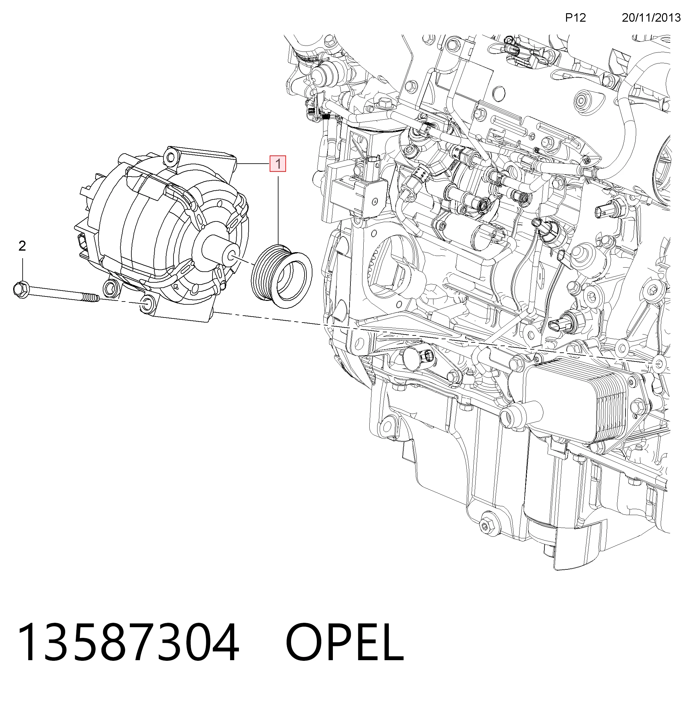 13587304 Opel Alternator
