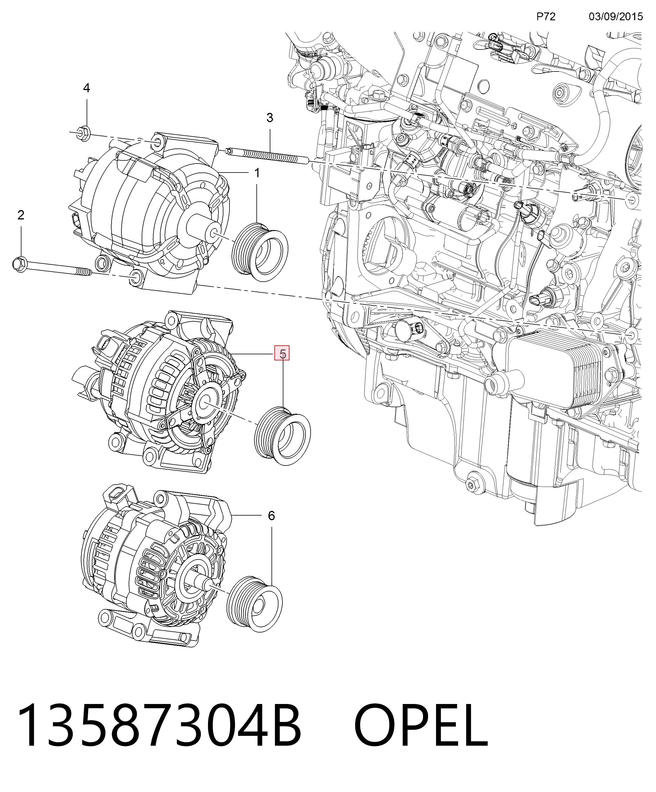  Alternator Opel Meriva 