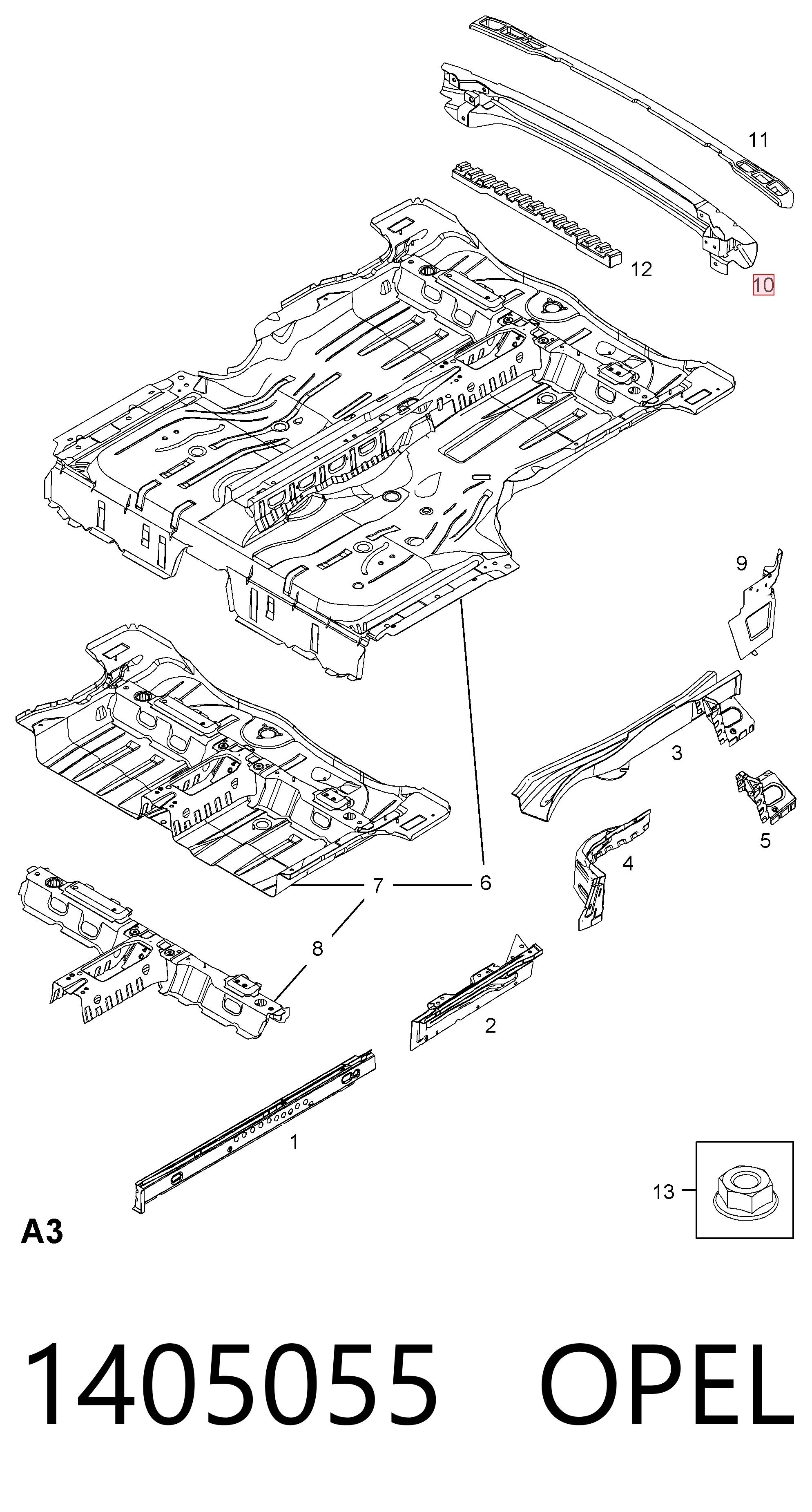 Do koszyka Wzmocnienie zderzaka tylnego Opel Zafira B A05