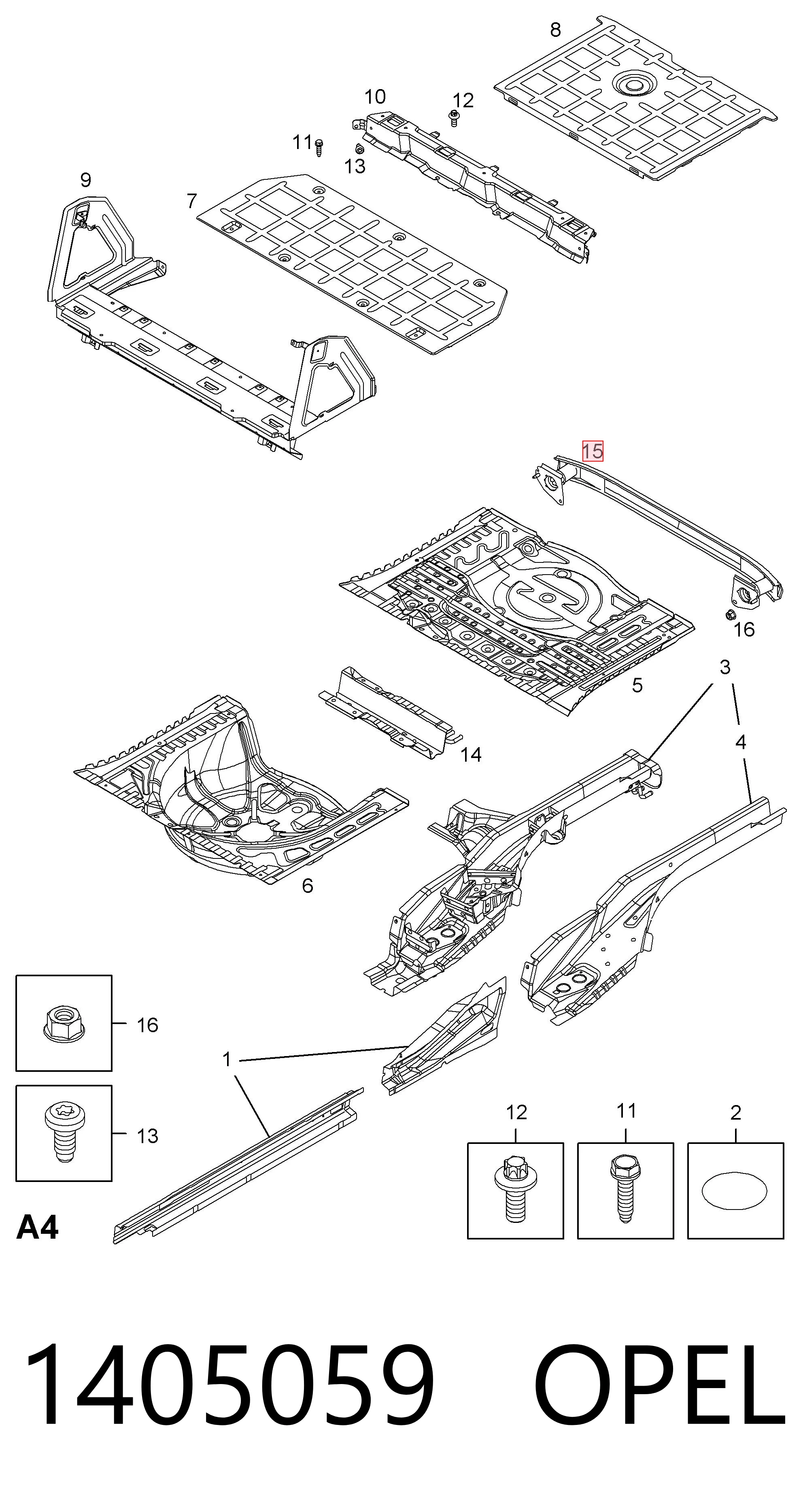 Wzmocnienie zderzaka tylnego do Opel Corsa D S07