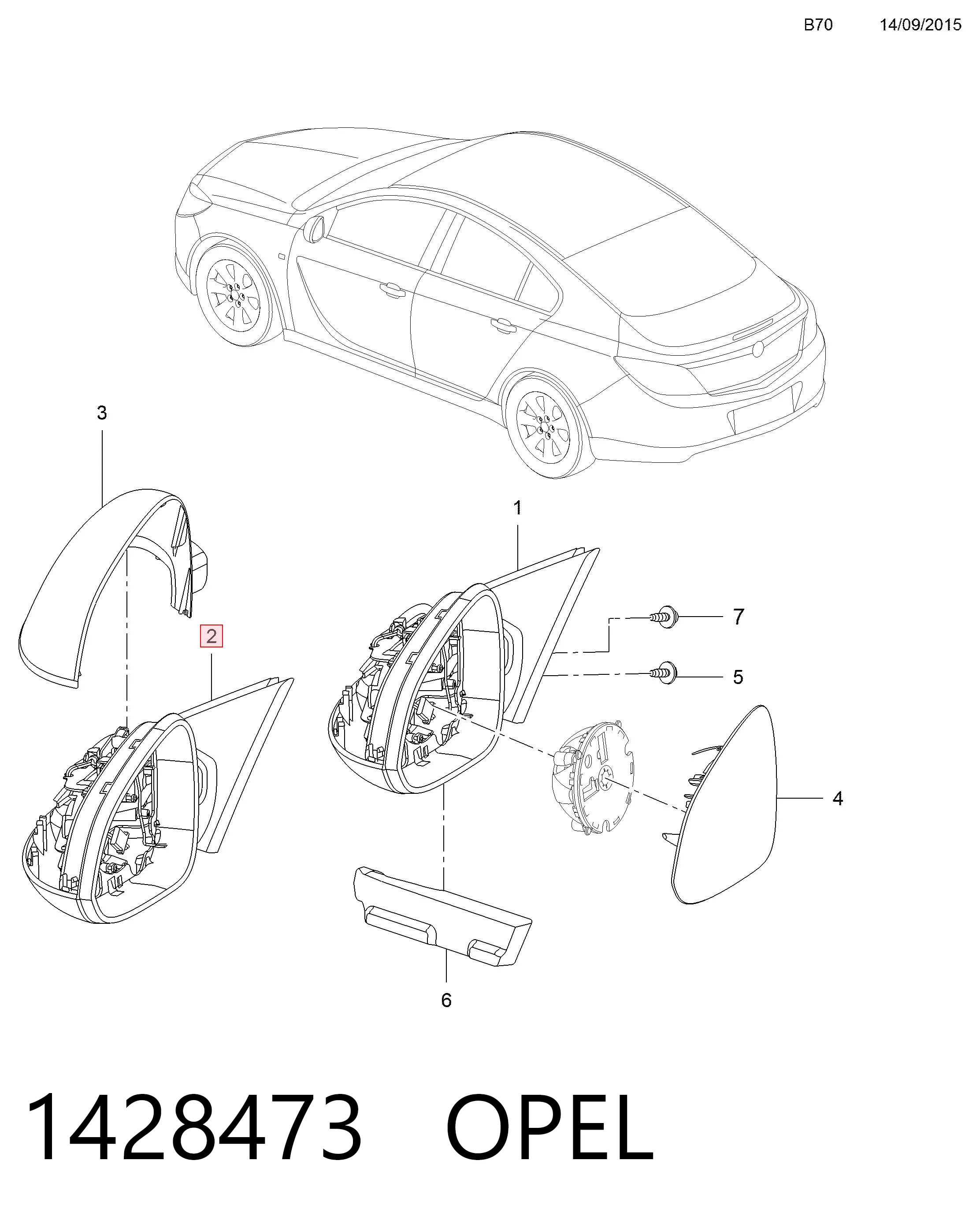 Do koszyka 13269568 General Motors Lusterko wsteczne lewe