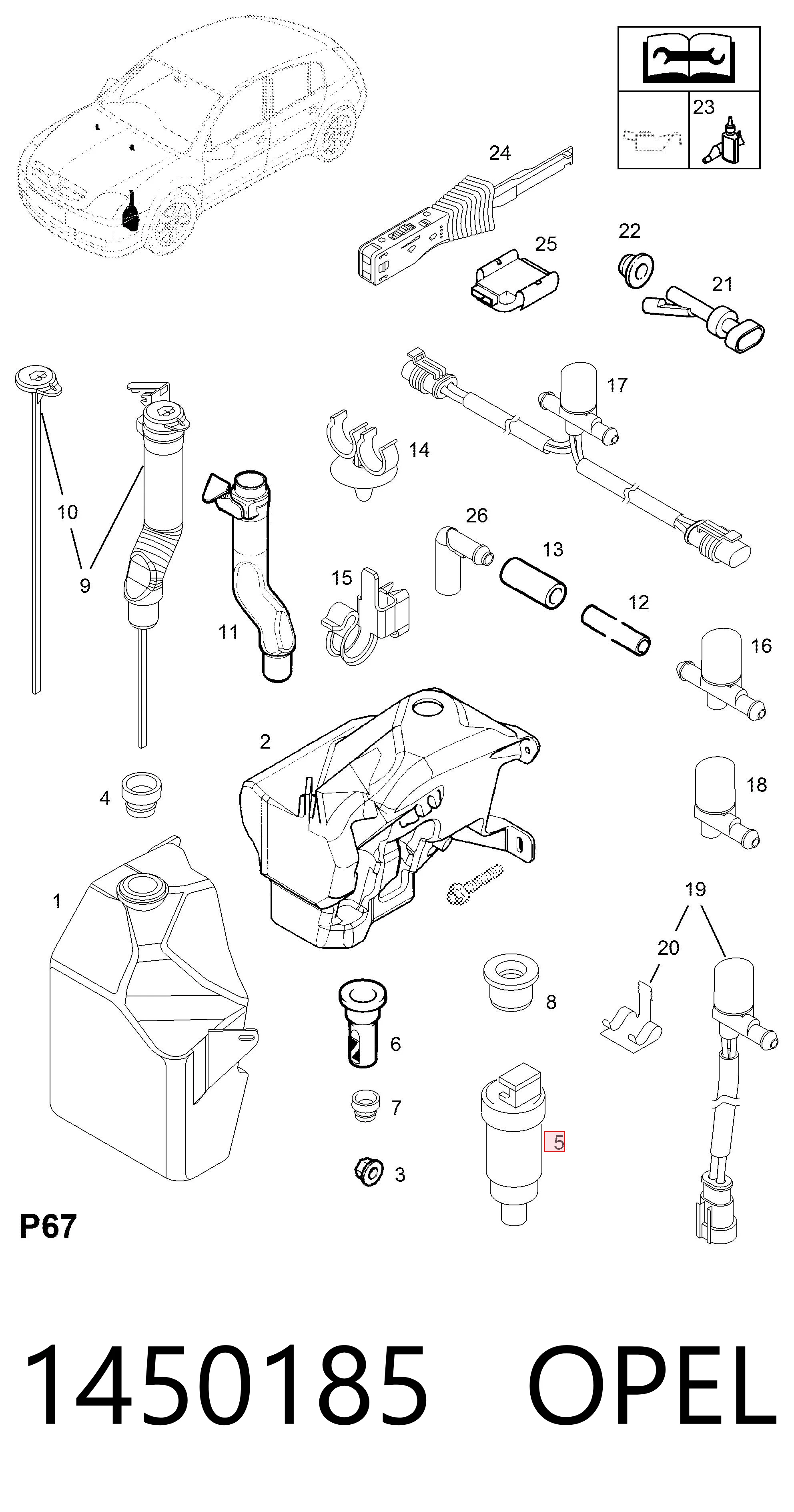 Pompka spryskiwacza szyby przedniej General Motors 1450185 cena, od 14,95 USD