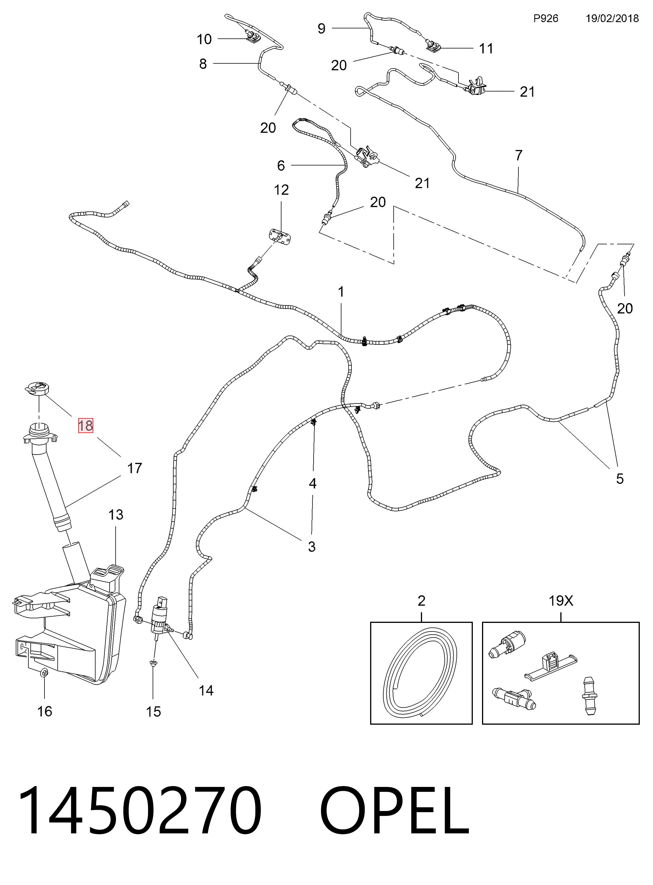1450270 Opel Korek zbiornika spryskiwacza