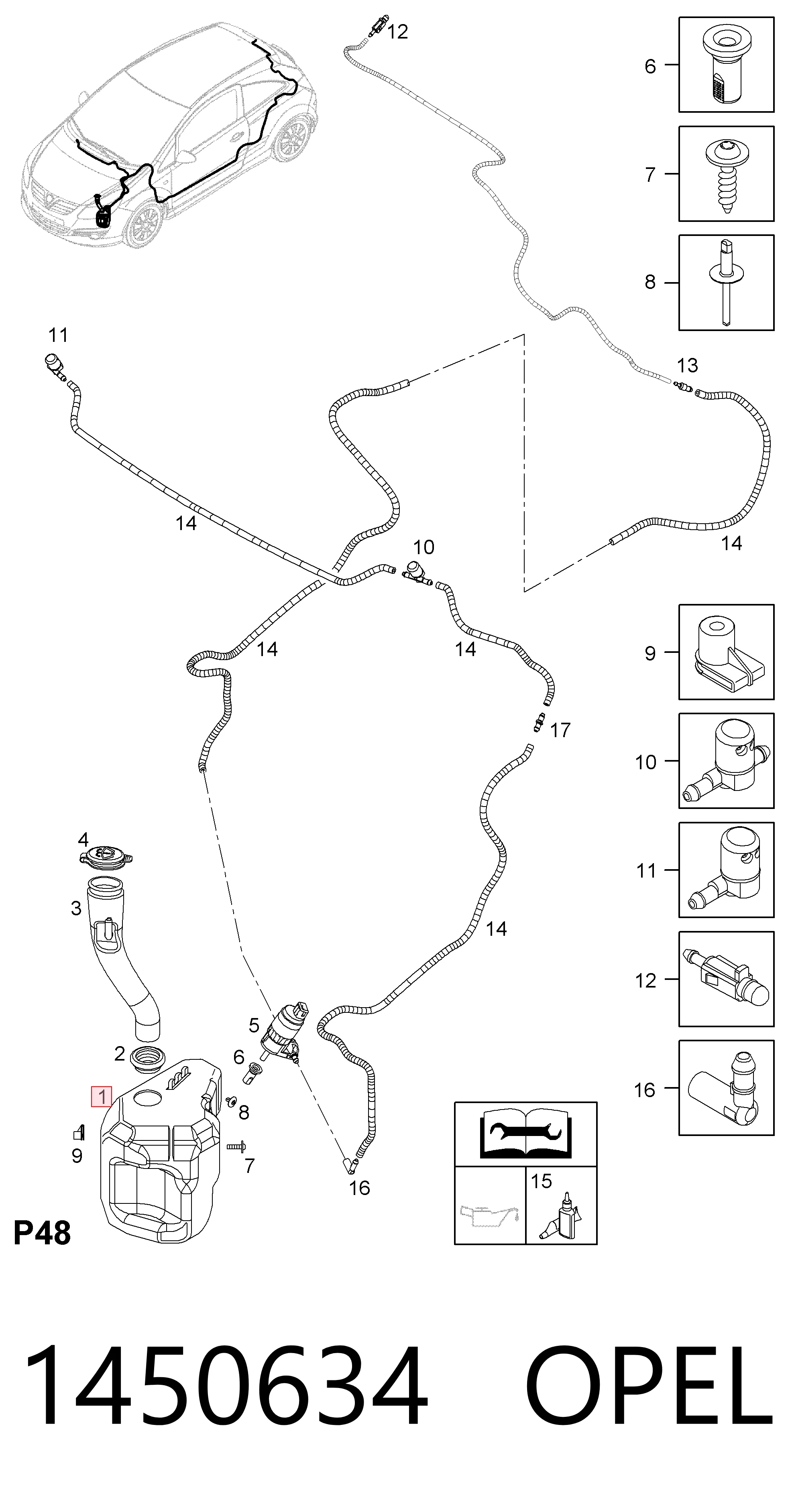 Zbiorniczek spryskiwacza szyb Opel Corsa D