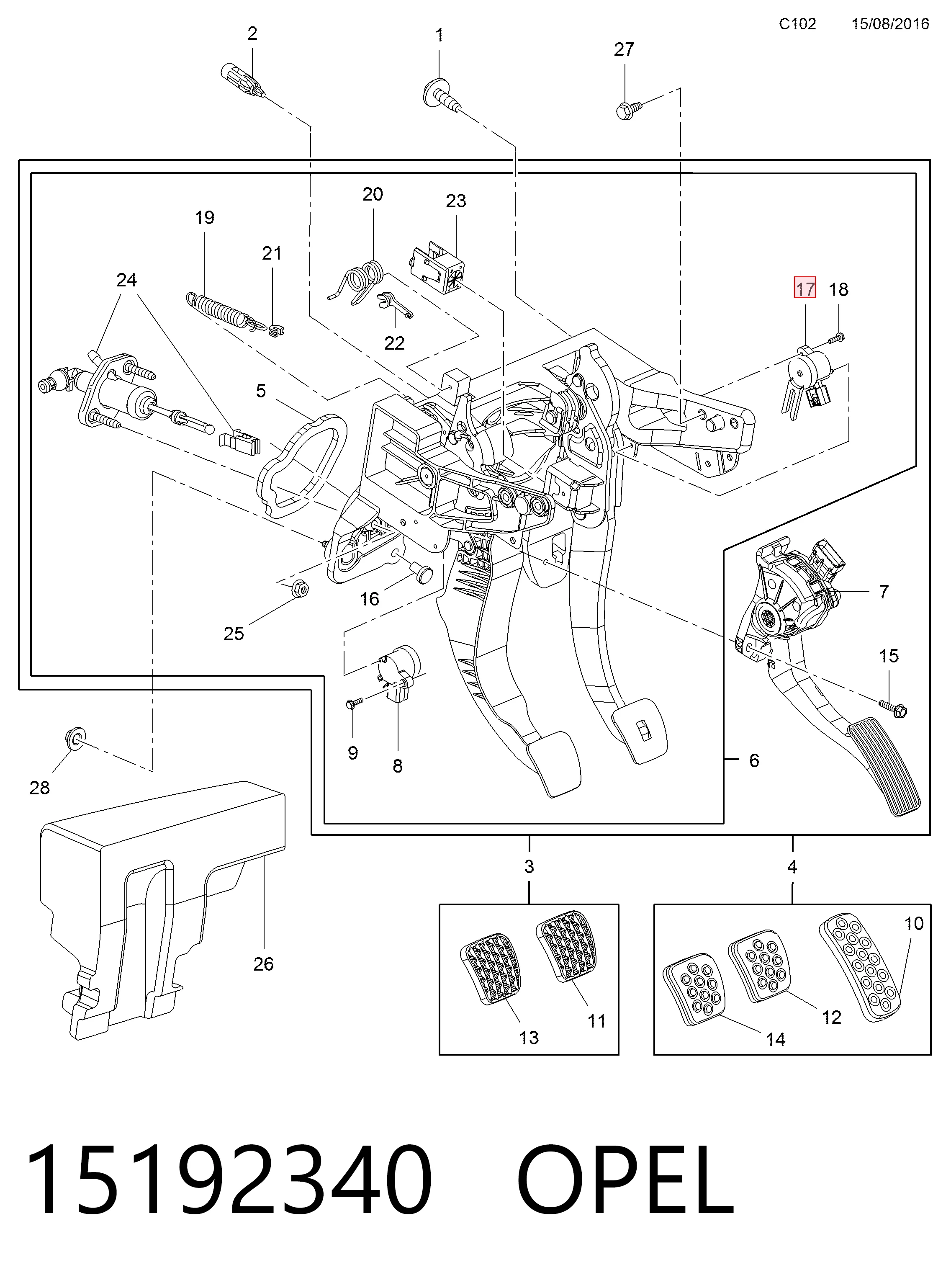 Czujnik włącznika świała stop do Opel Mokka J13