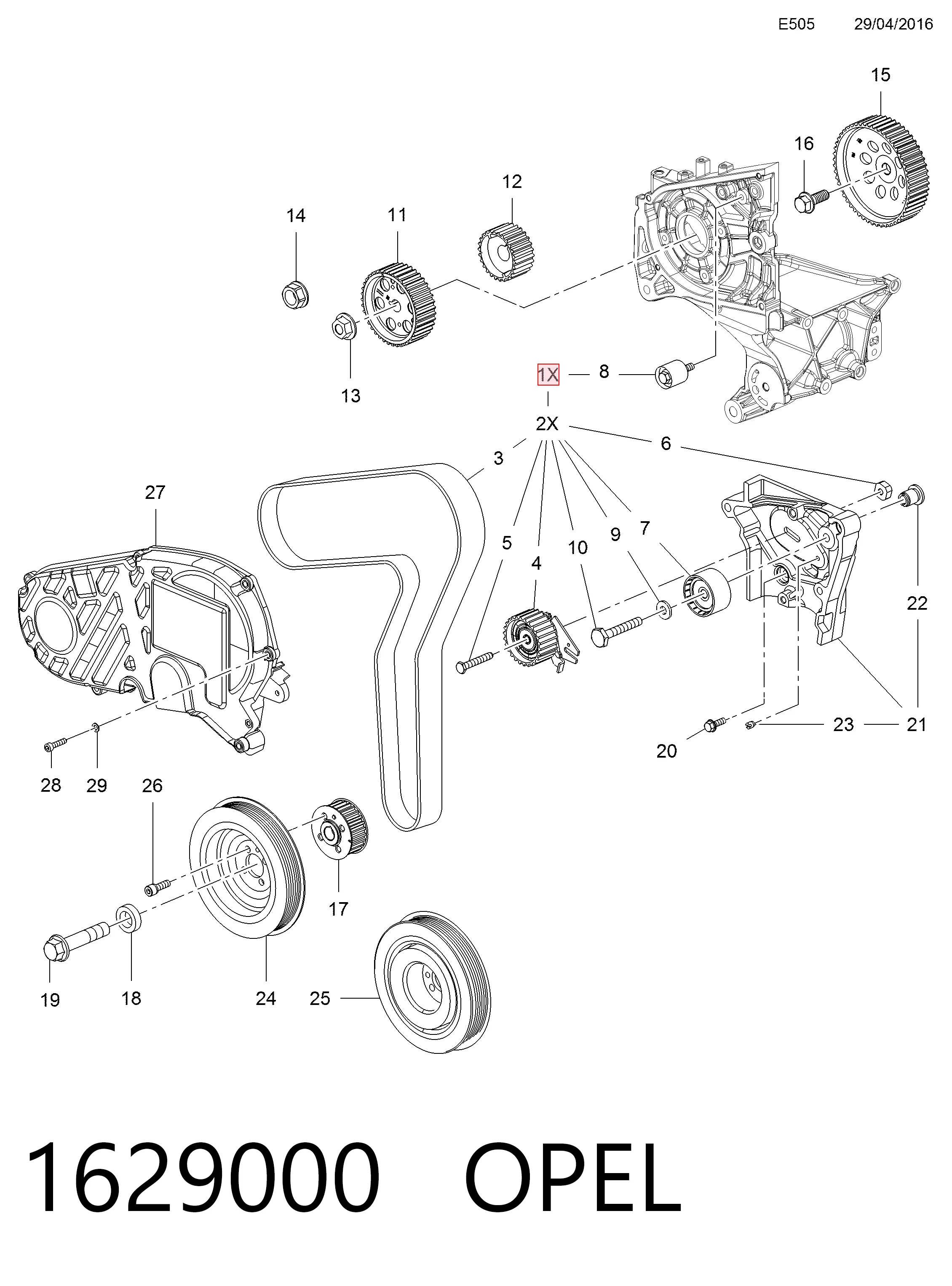 Pasek rozrządu, zestaw Peugeot/Citroen 95524043 cena, od 132,51 USD