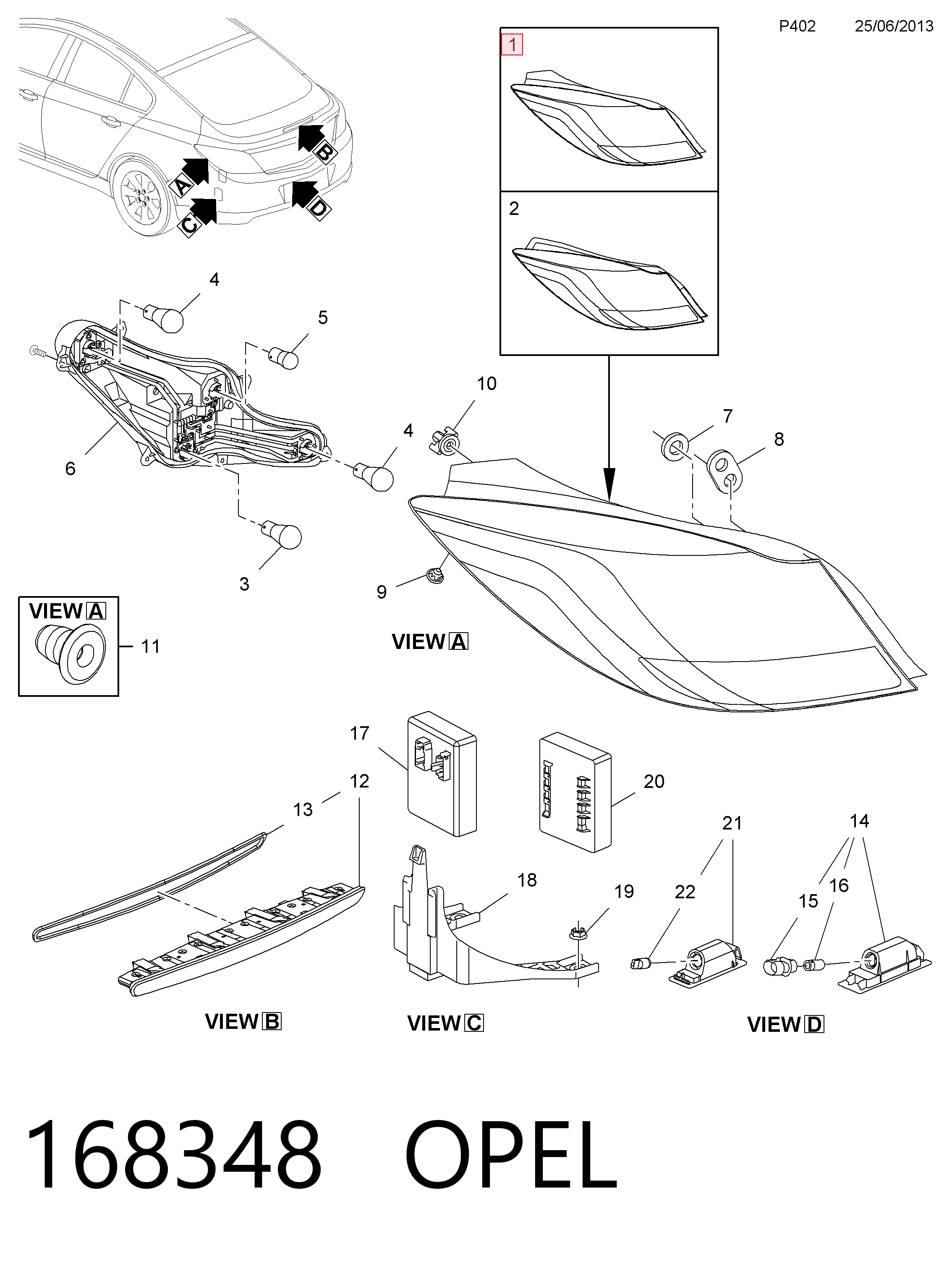  Lampa zespolona tylna prawa Opel Insignia 