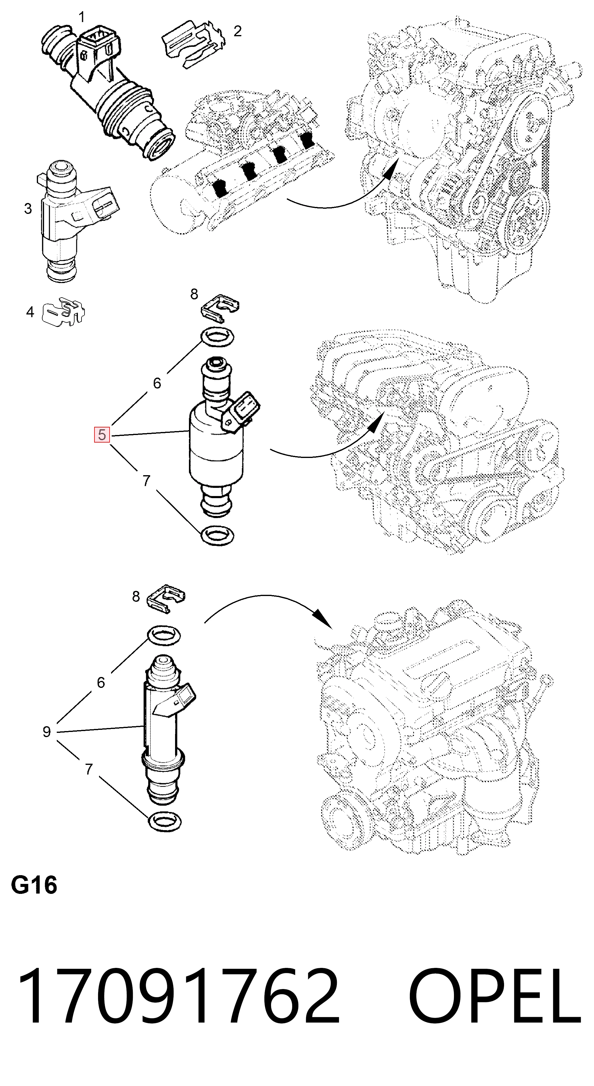 Do koszyka Wtryskiwacz paliwa Opel Astra F 51, 52, F35, M35