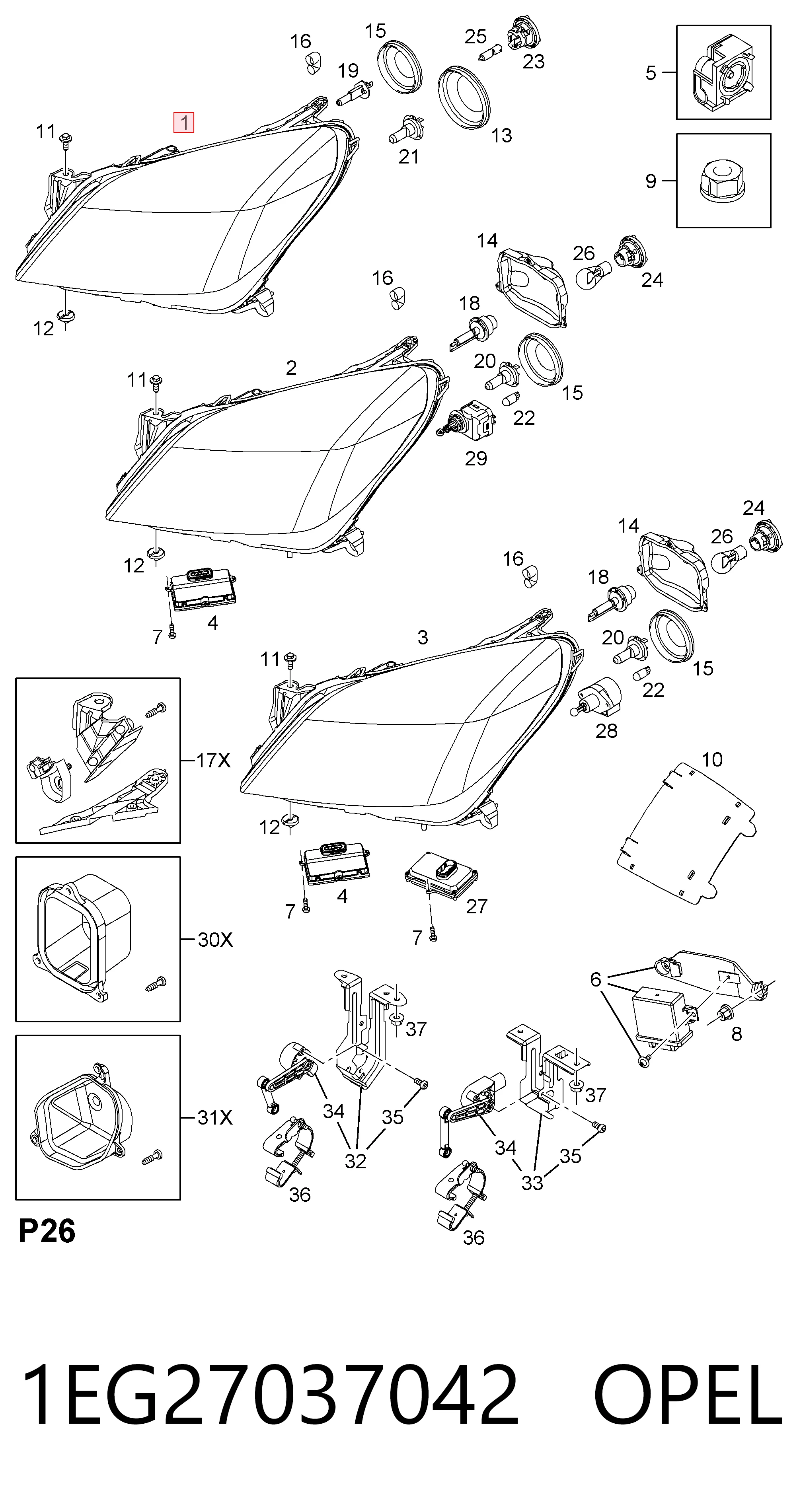 Reflektor prawy General Motors 1216660 cena, od 54,48 USD