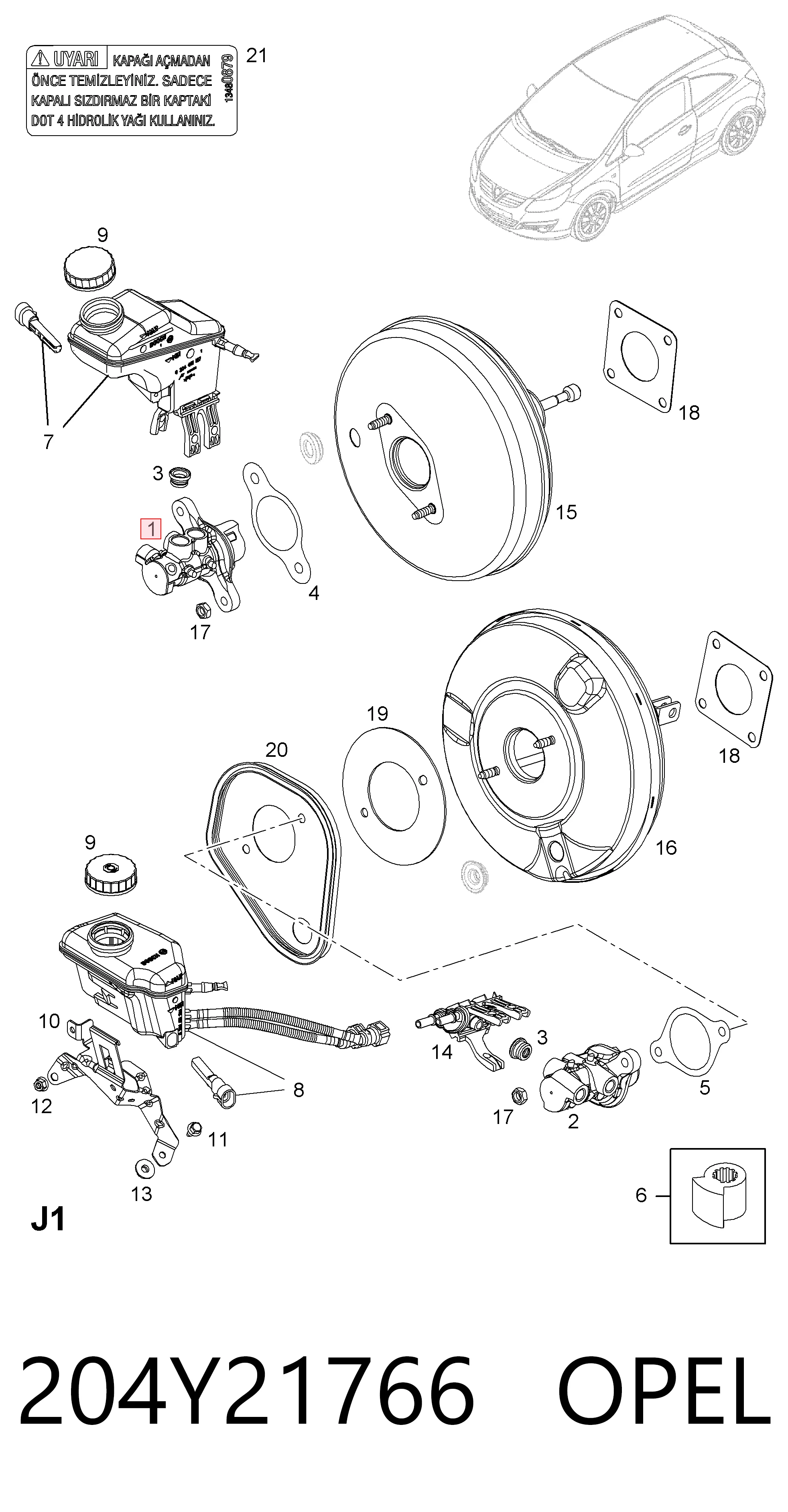 Główny cylinder hamulców do Fiat Linea  323
