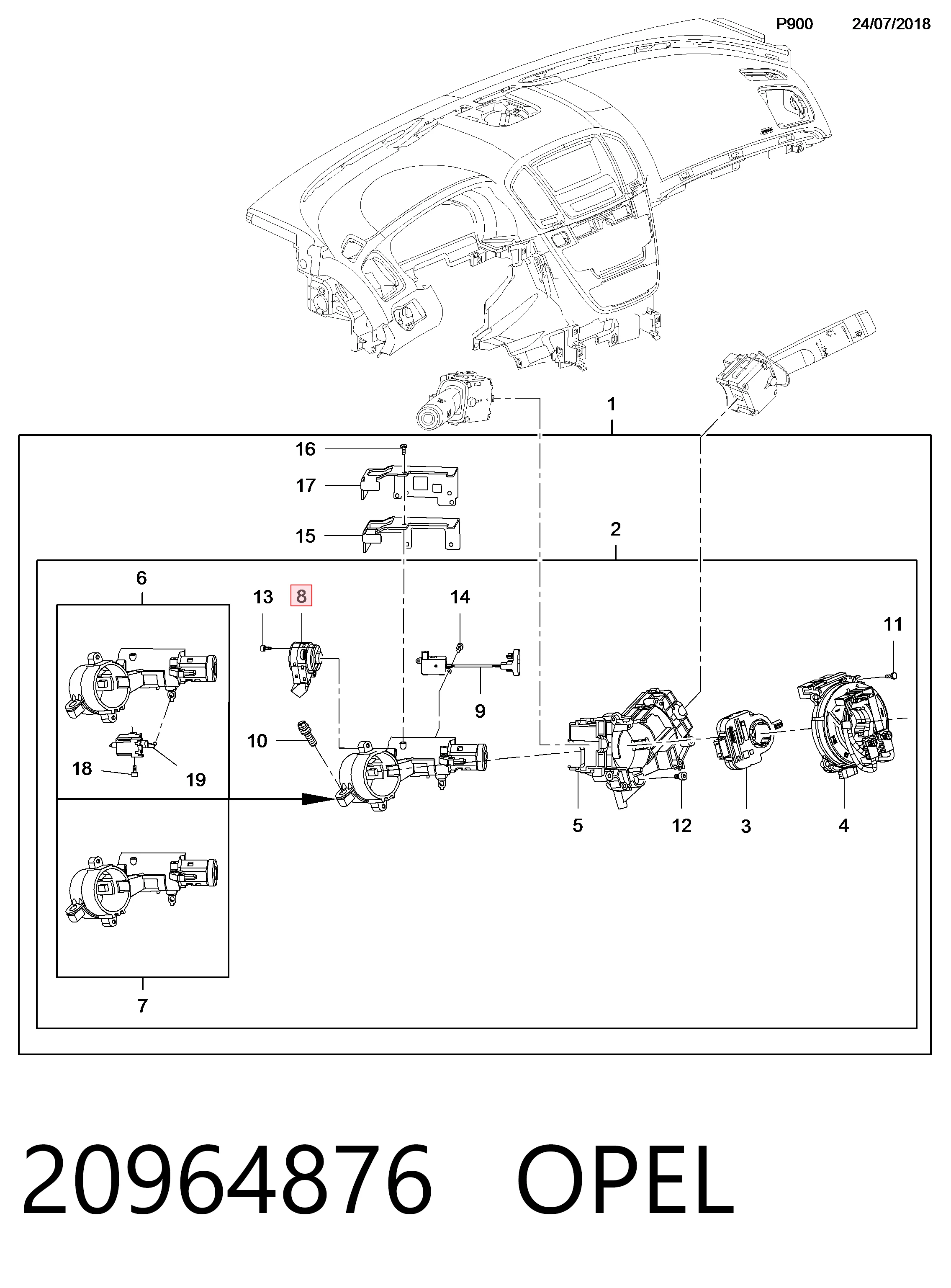Kostka stacyjki zapłonowej do Hyundai Veracruz  