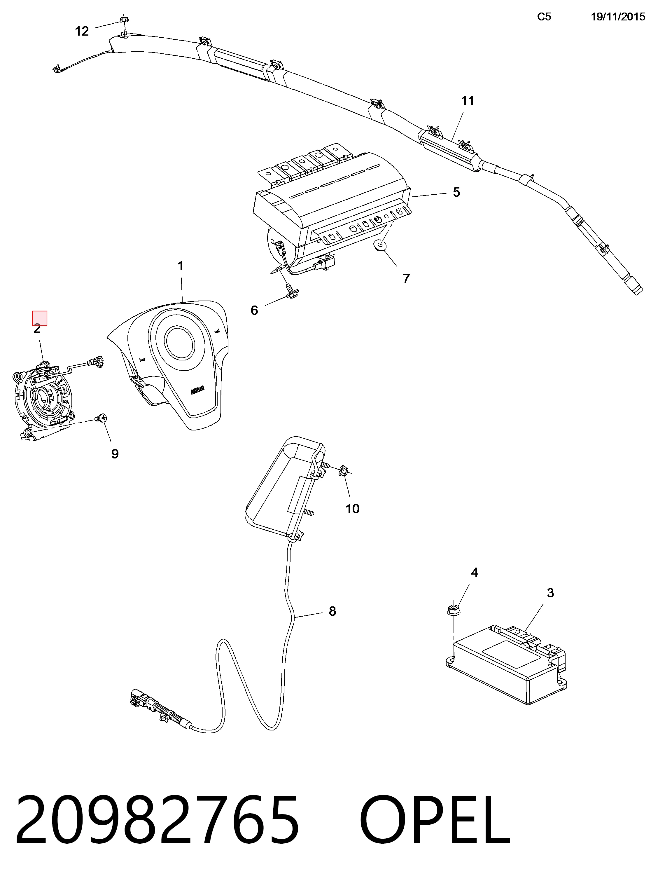 Pierścień kontaktowy AIRBAG, taśma kierownicy  Opel Antara A SUV (L07) (2006 - 2017) cena, od 88,82 USD