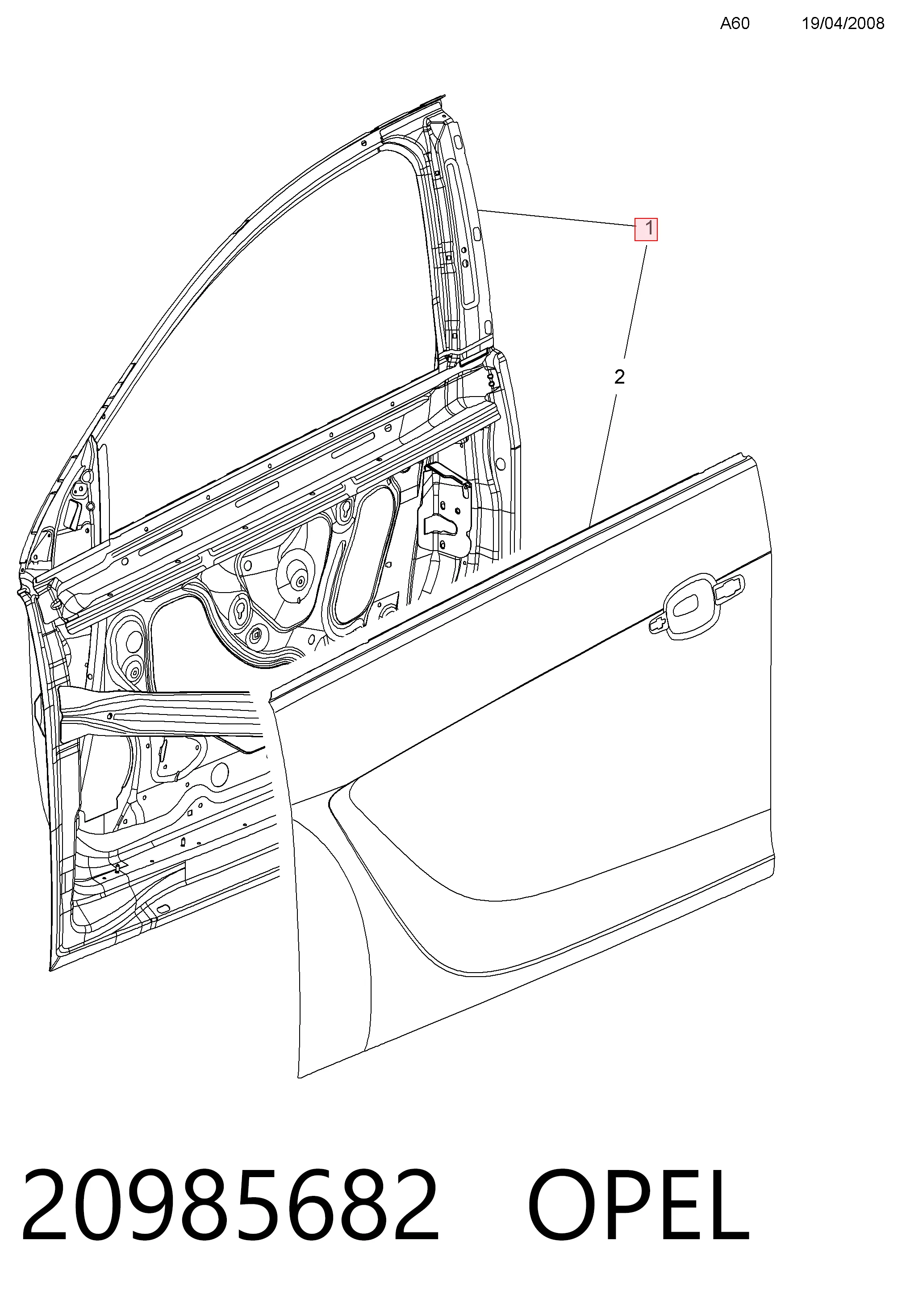 Do koszyka Drzwi przednie lewe Opel Insignia A G09