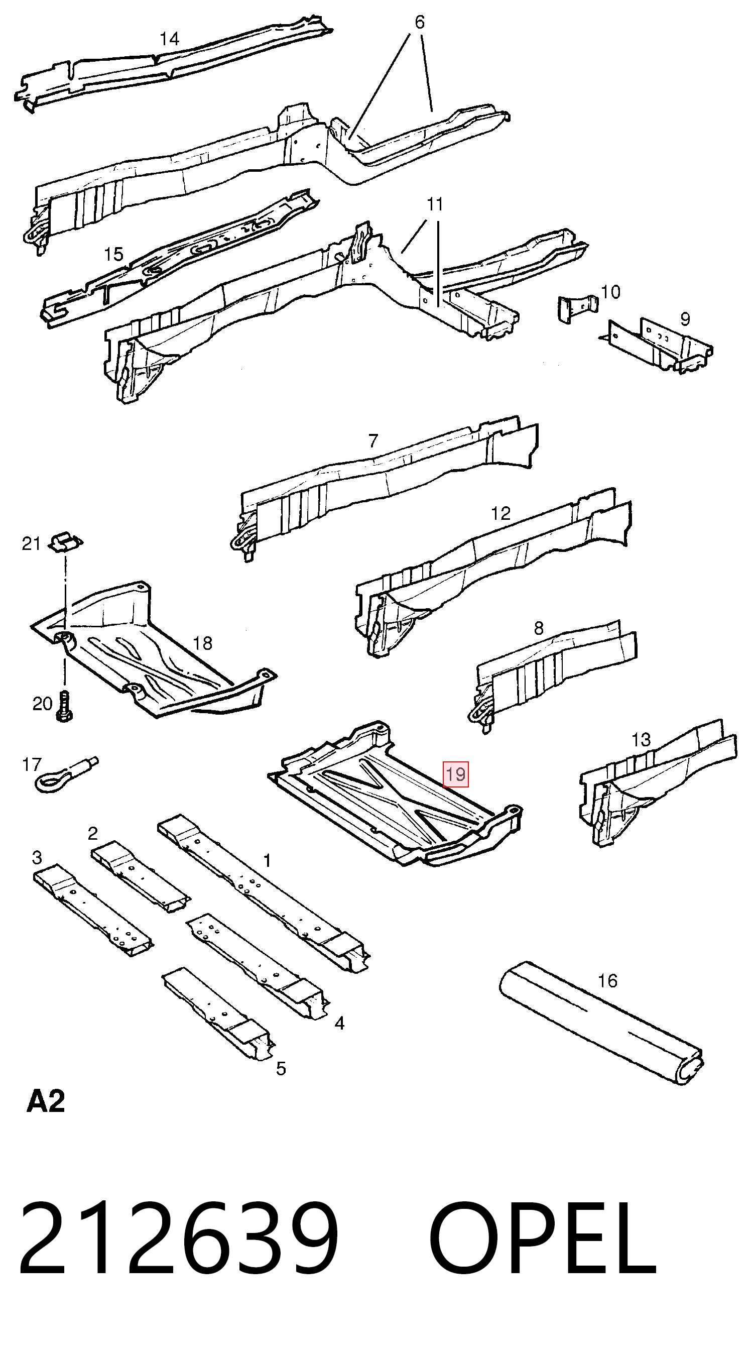 Osłona silnika, miski (przedziału silnika) do Opel Omega B 25, 26, 27