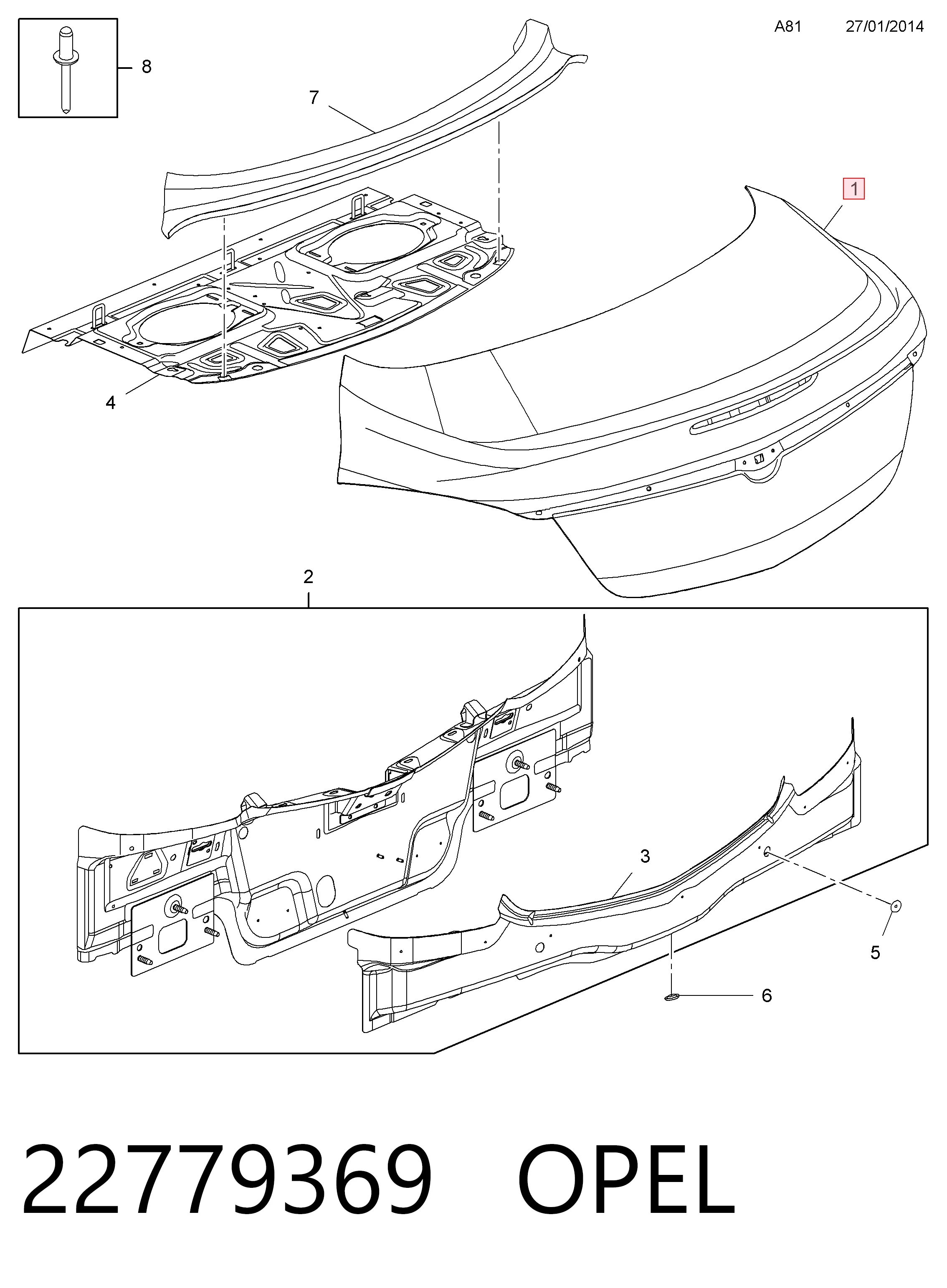 Klapa bagażnika Opel Insignia A sedana (G09) (2008 - 2017) cena, od 283,02 USD