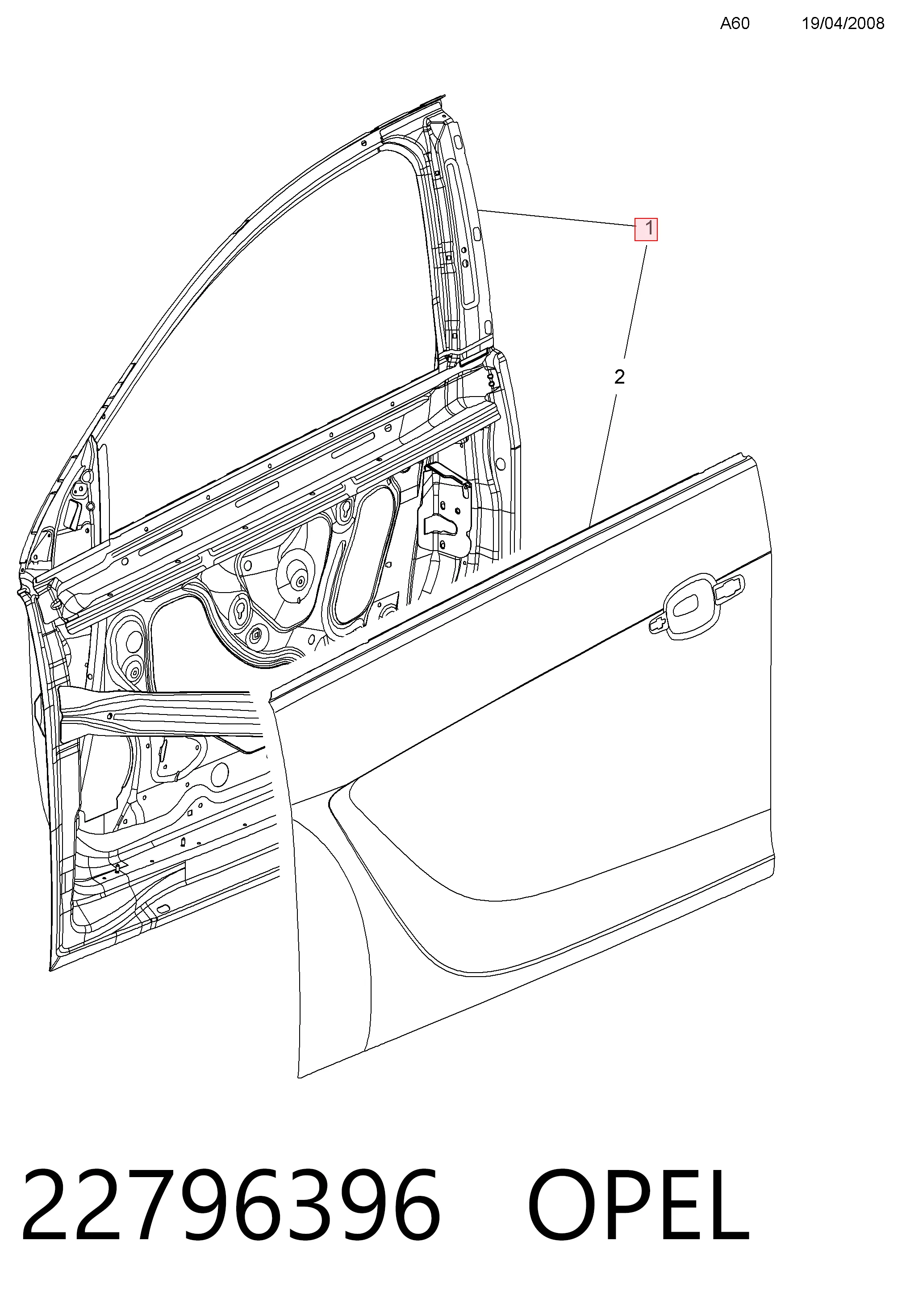 Do koszyka Drzwi przednie prawe Opel Insignia A G09