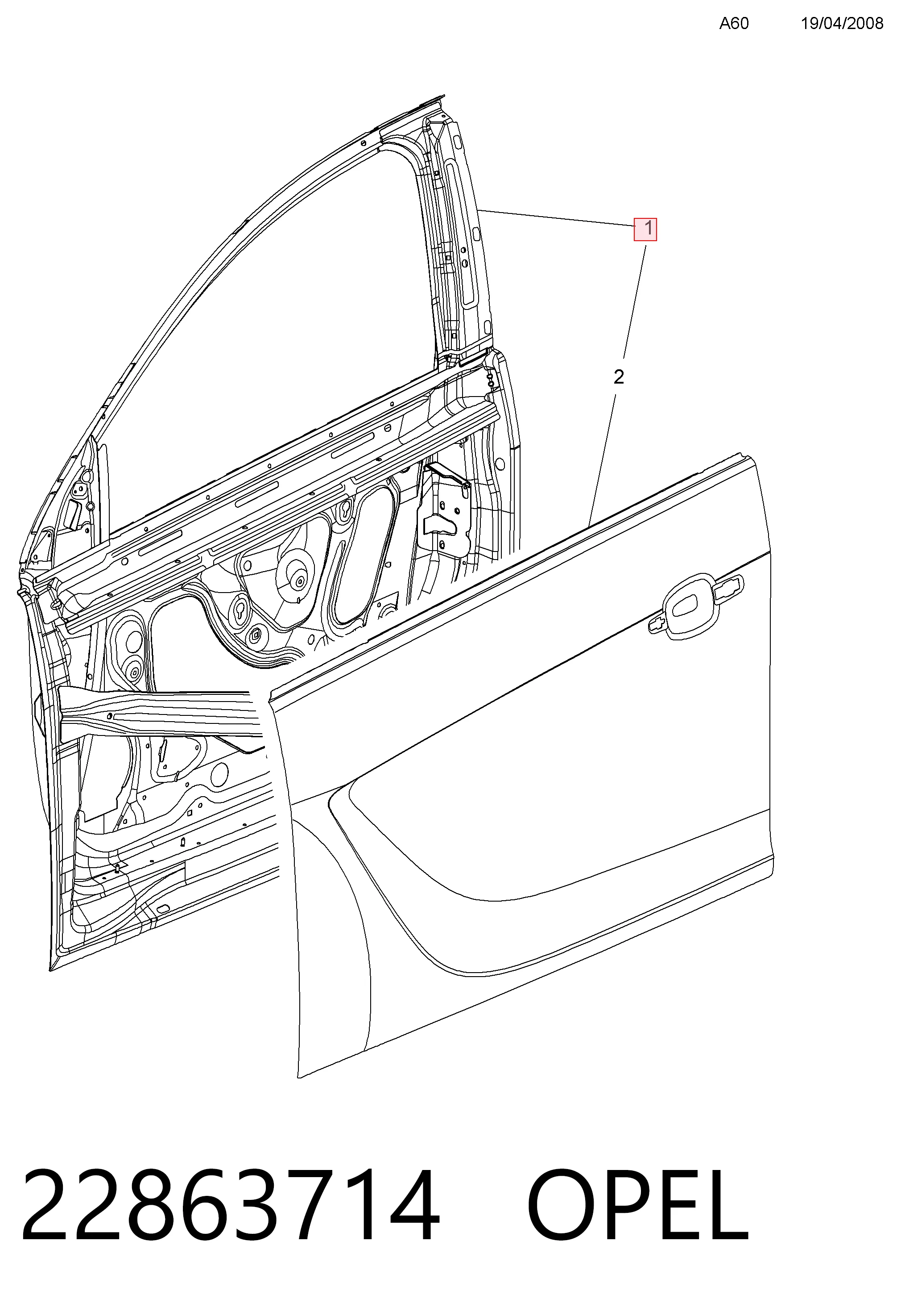  Drzwi przednie prawe Opel Insignia 