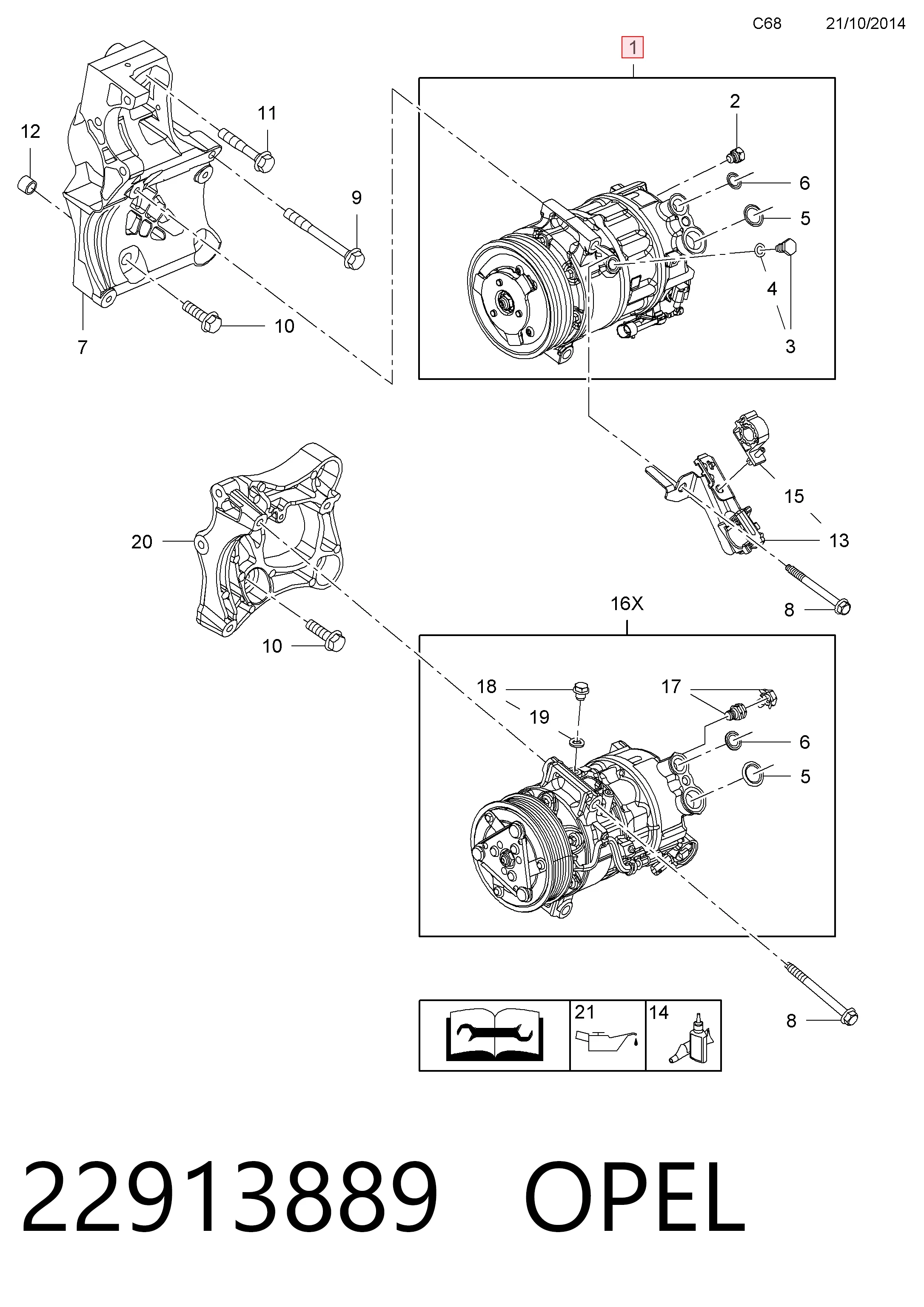 22913889 Opel Sprężarka klimatyzacji