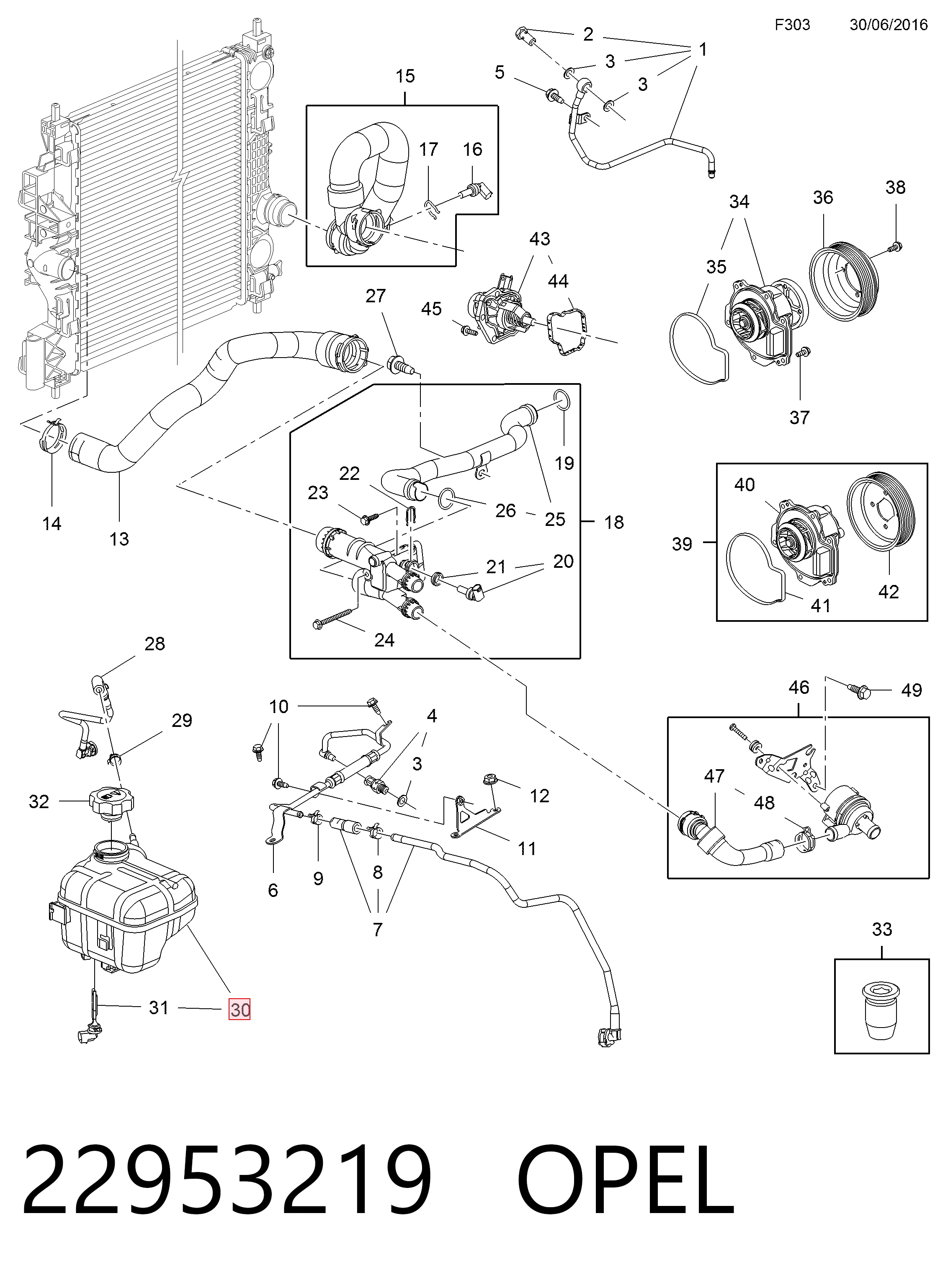 22953219 Opel Zbiorniczek wyrównawczy układu chłodzenia