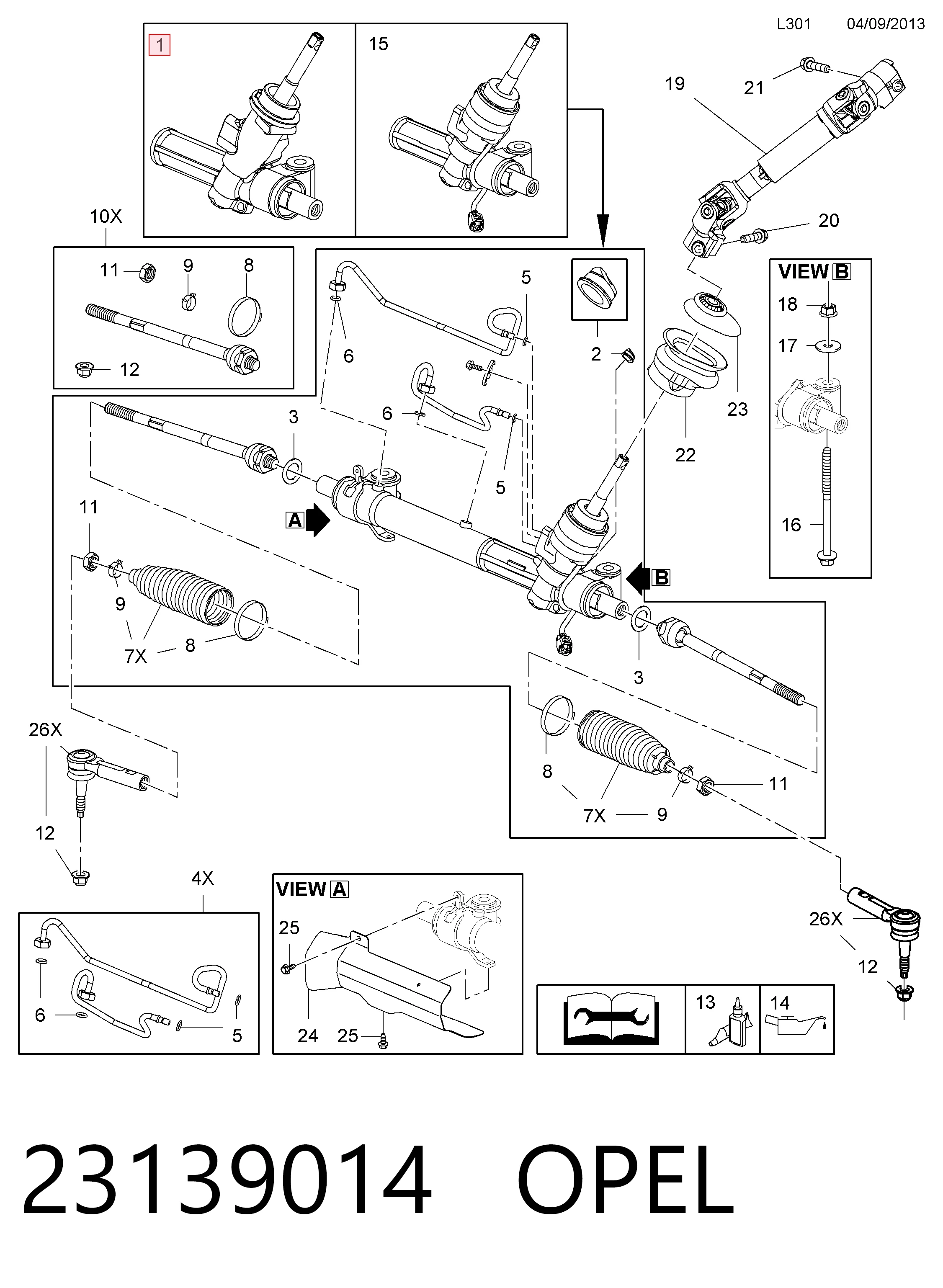 Listwa kierownicza (maglownica) 95516748 General Motors