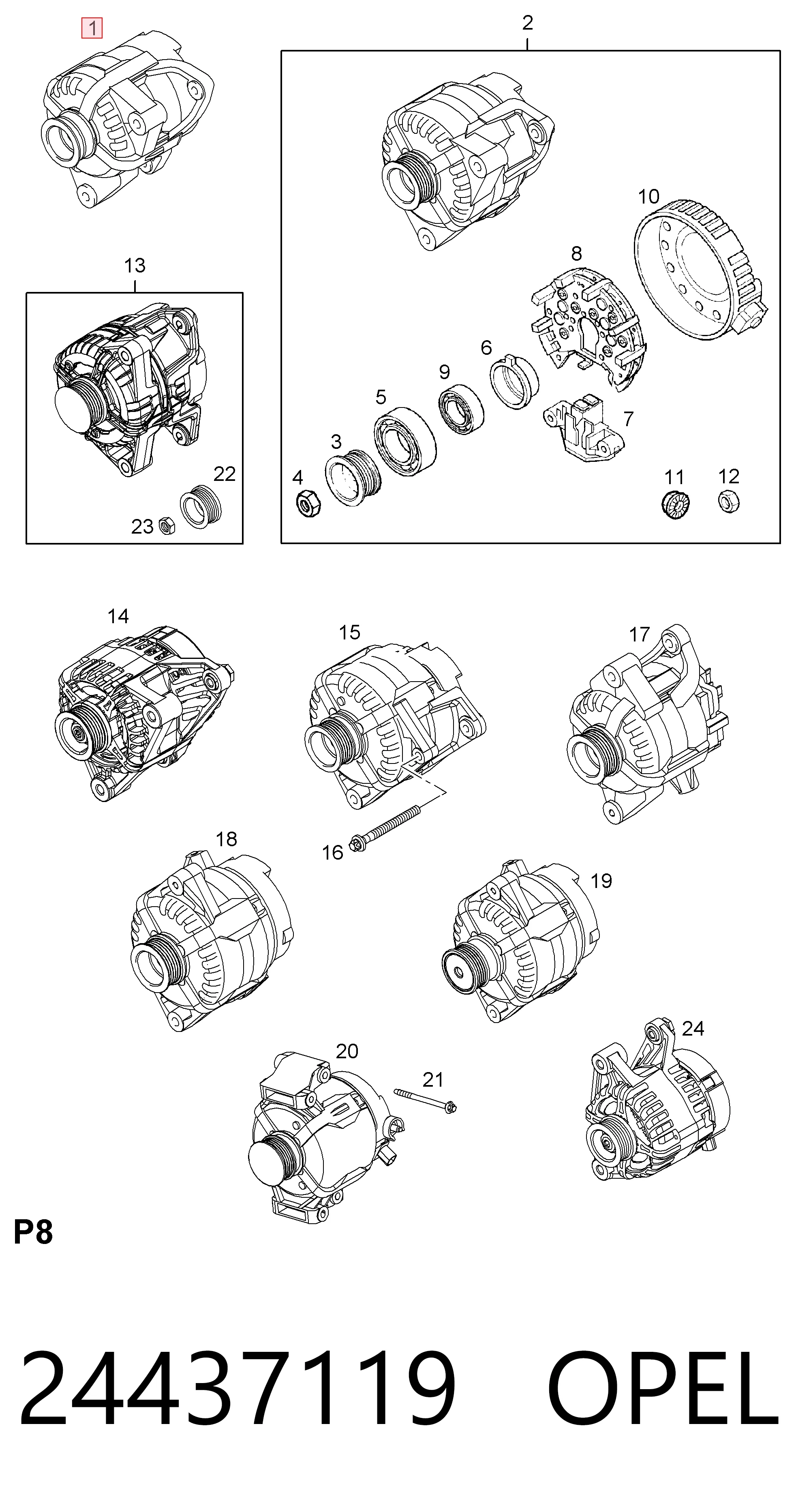 24437119 Opel Alternator