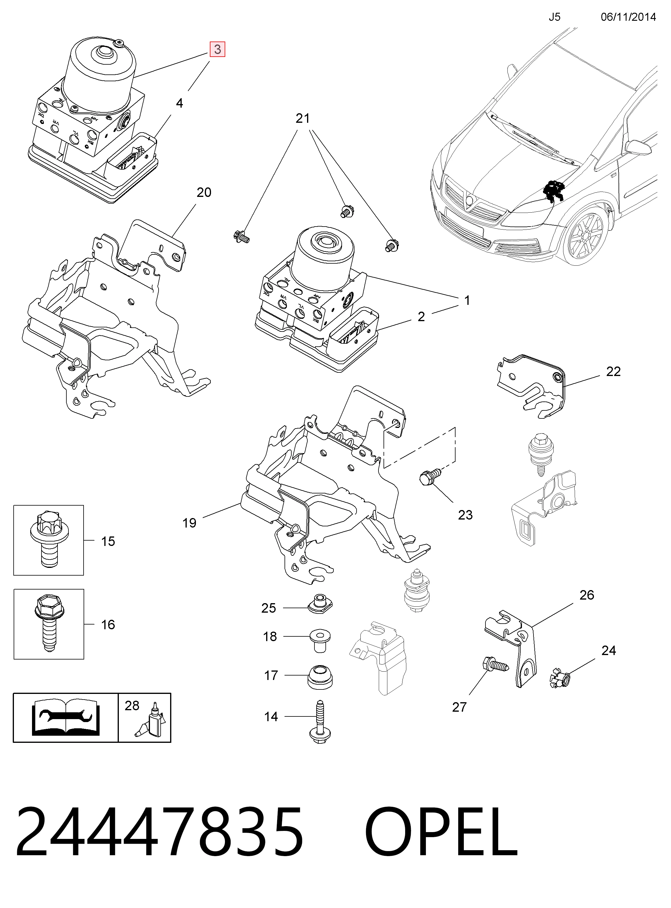 Sterownik ABS  hydrauliczny do Opel Zafira B A05