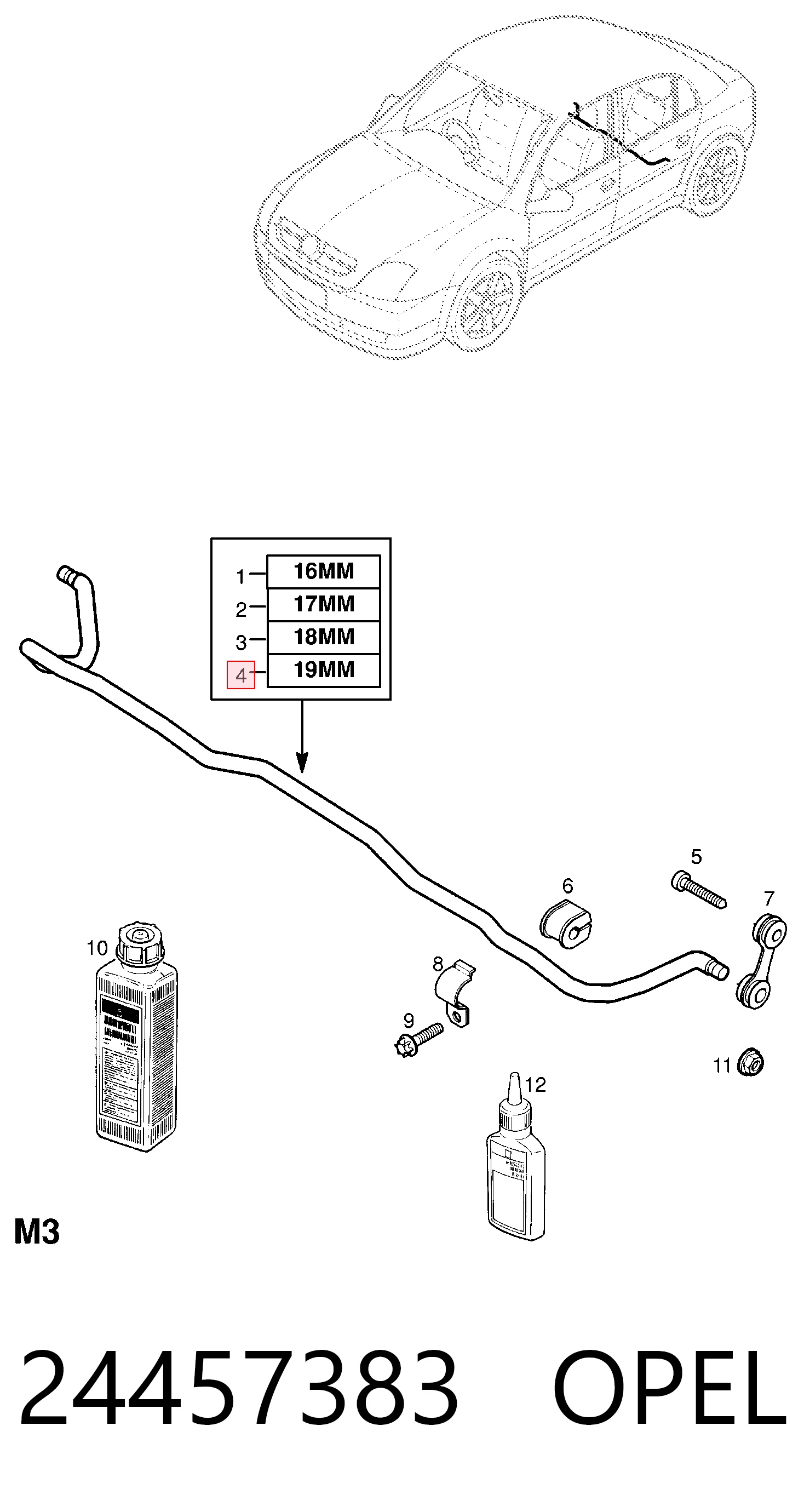 Stabilizator tylny do Opel Signum  