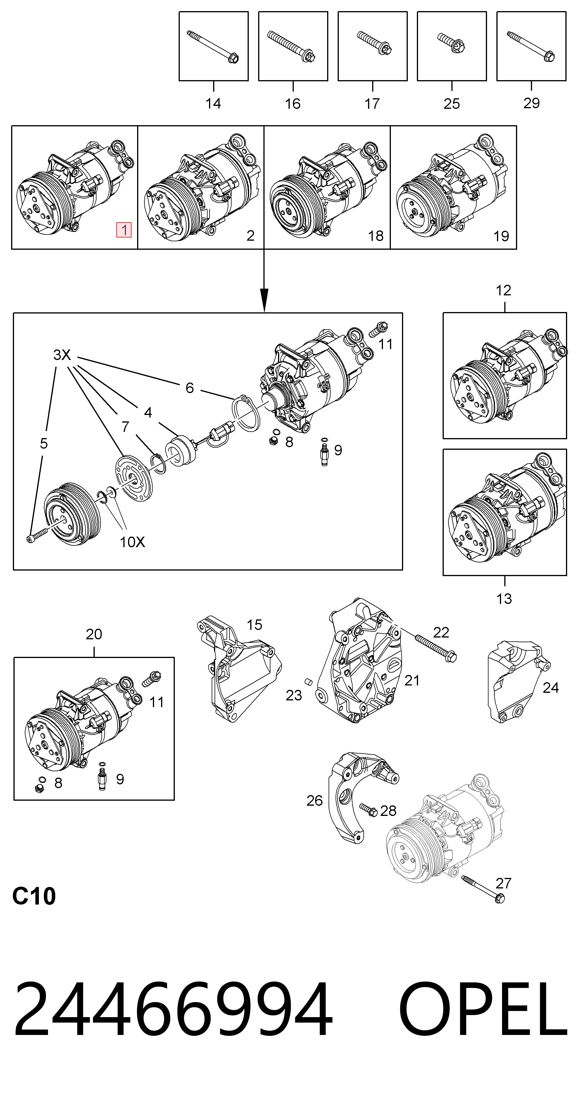 24466994 Opel Sprężarka klimatyzacji