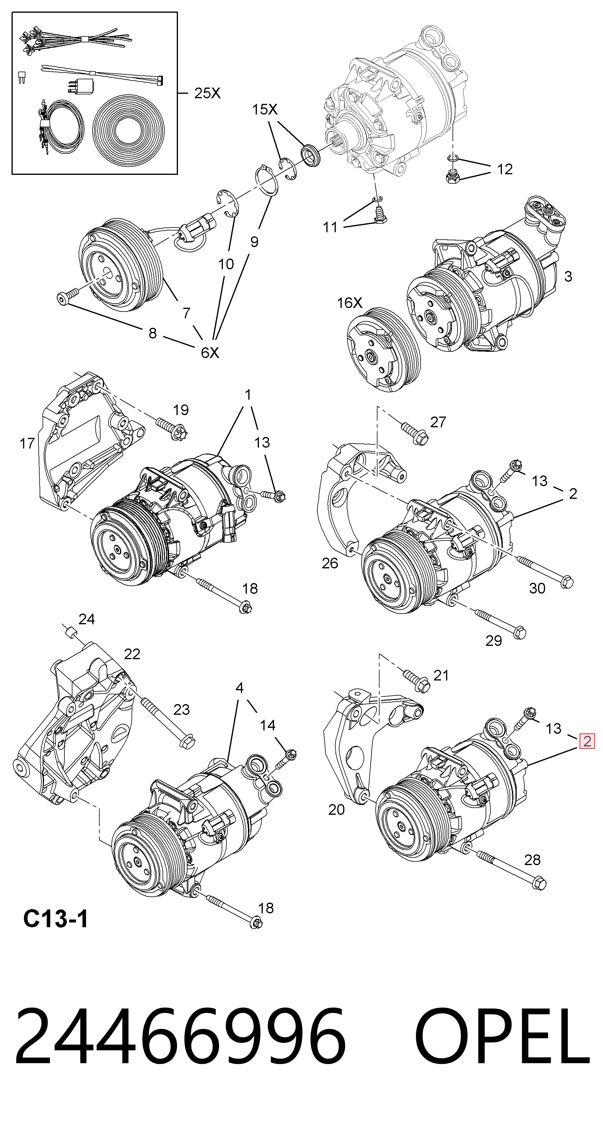 24466996 Opel Sprężarka klimatyzacji