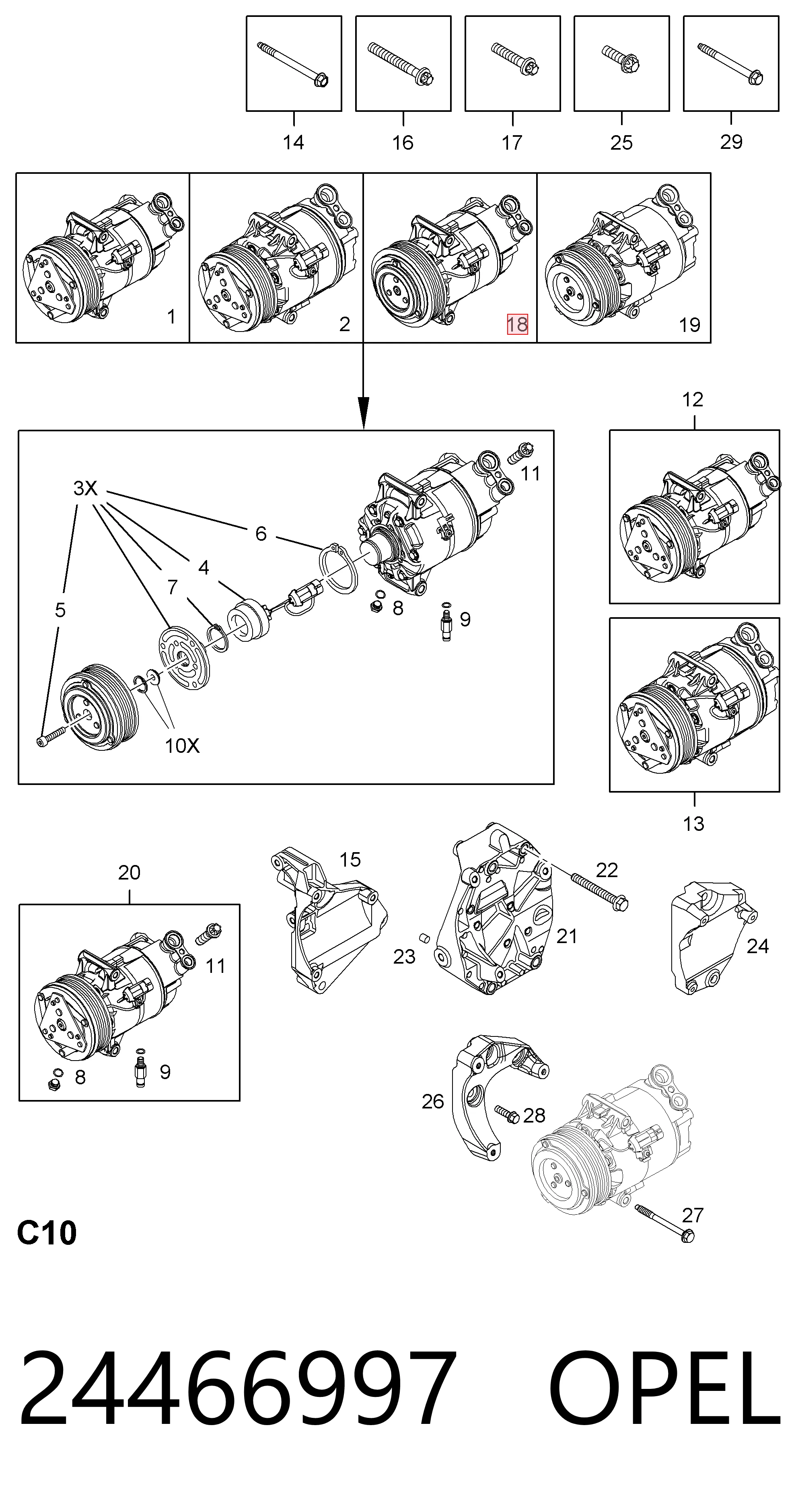 24466997 Opel Sprężarka klimatyzacji