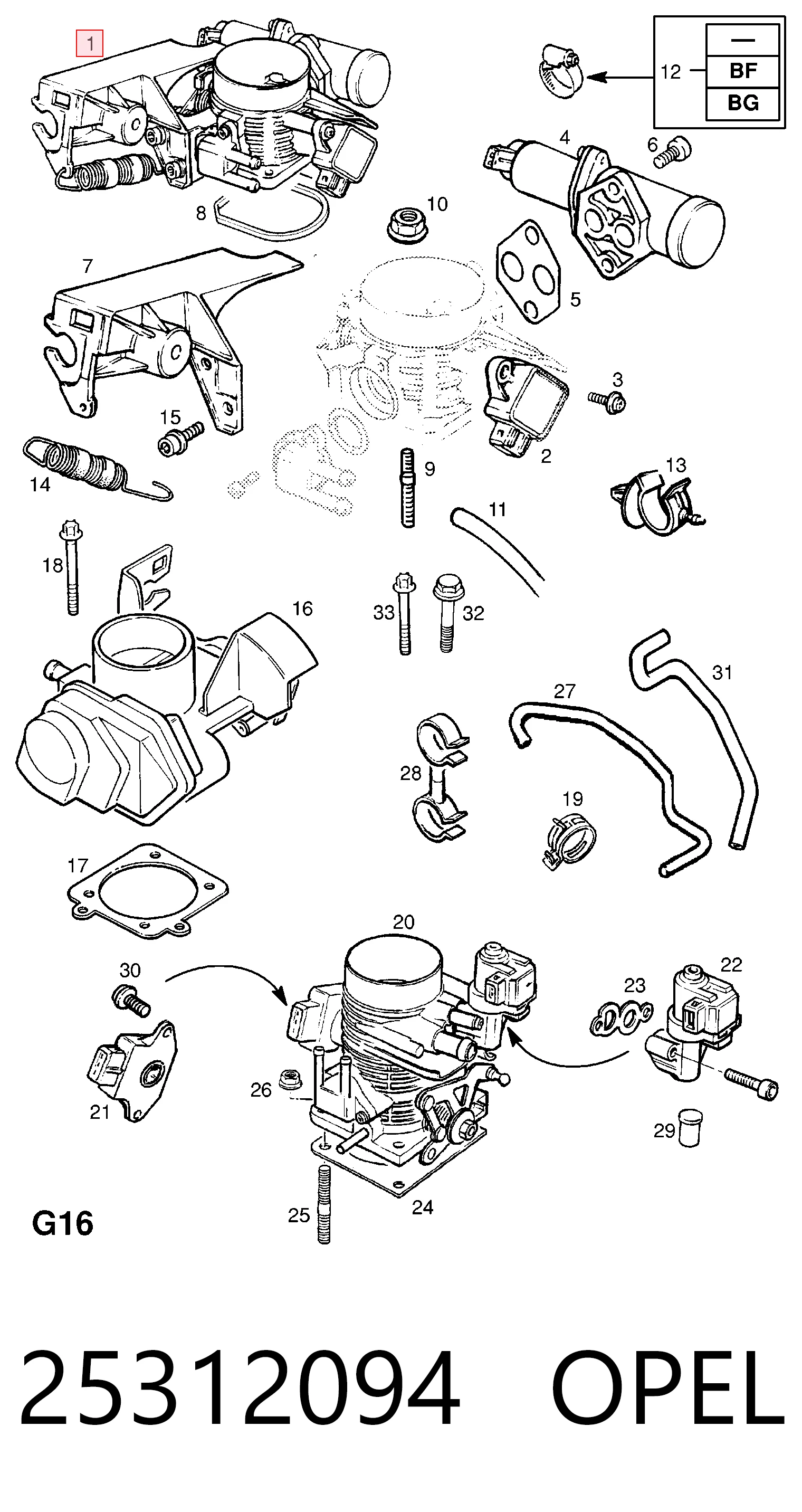 Do koszyka 71739392 Fiat/Alfa/Lancia Przepustnica, komplet