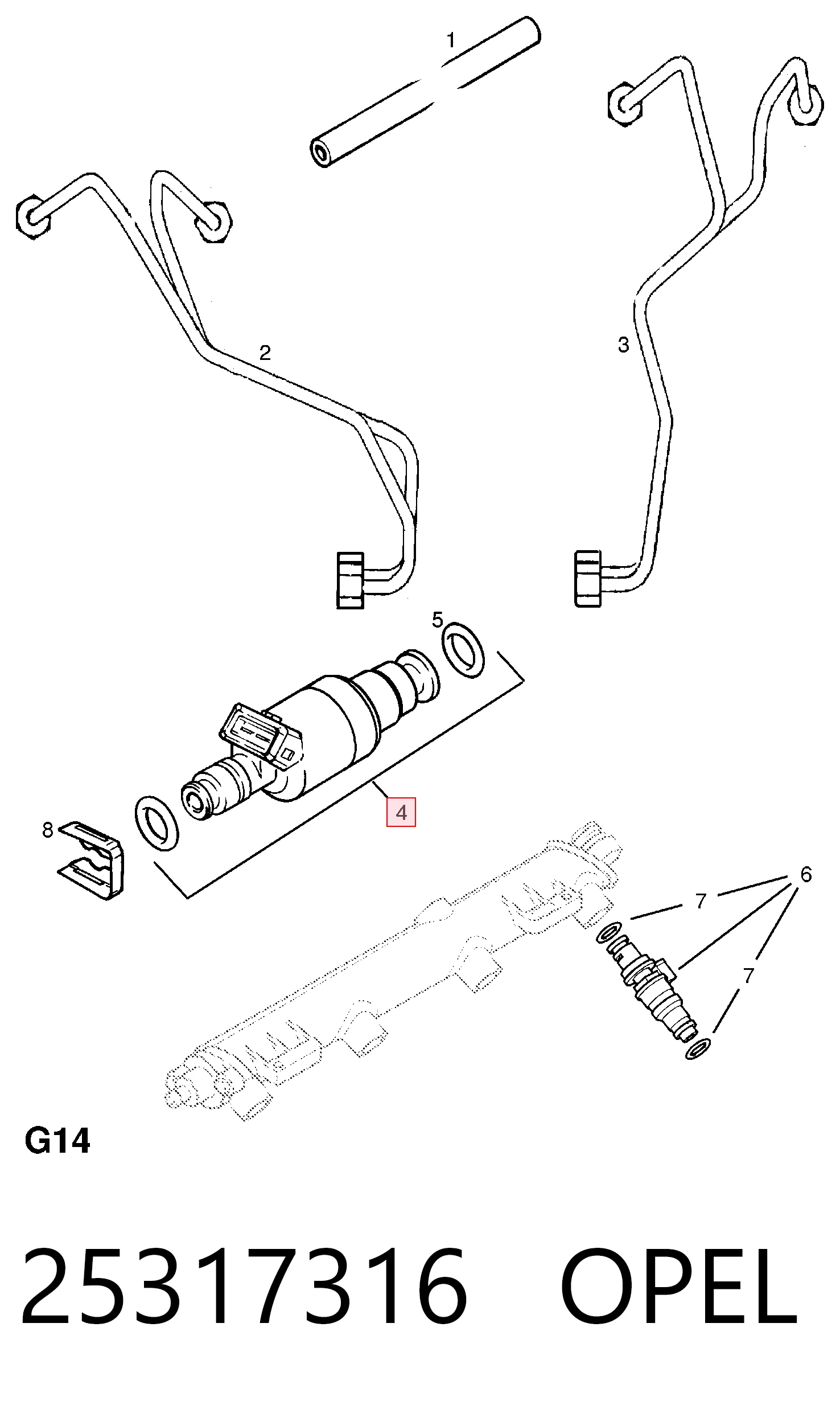 25317316 Opel Wtryskiwacz paliwa