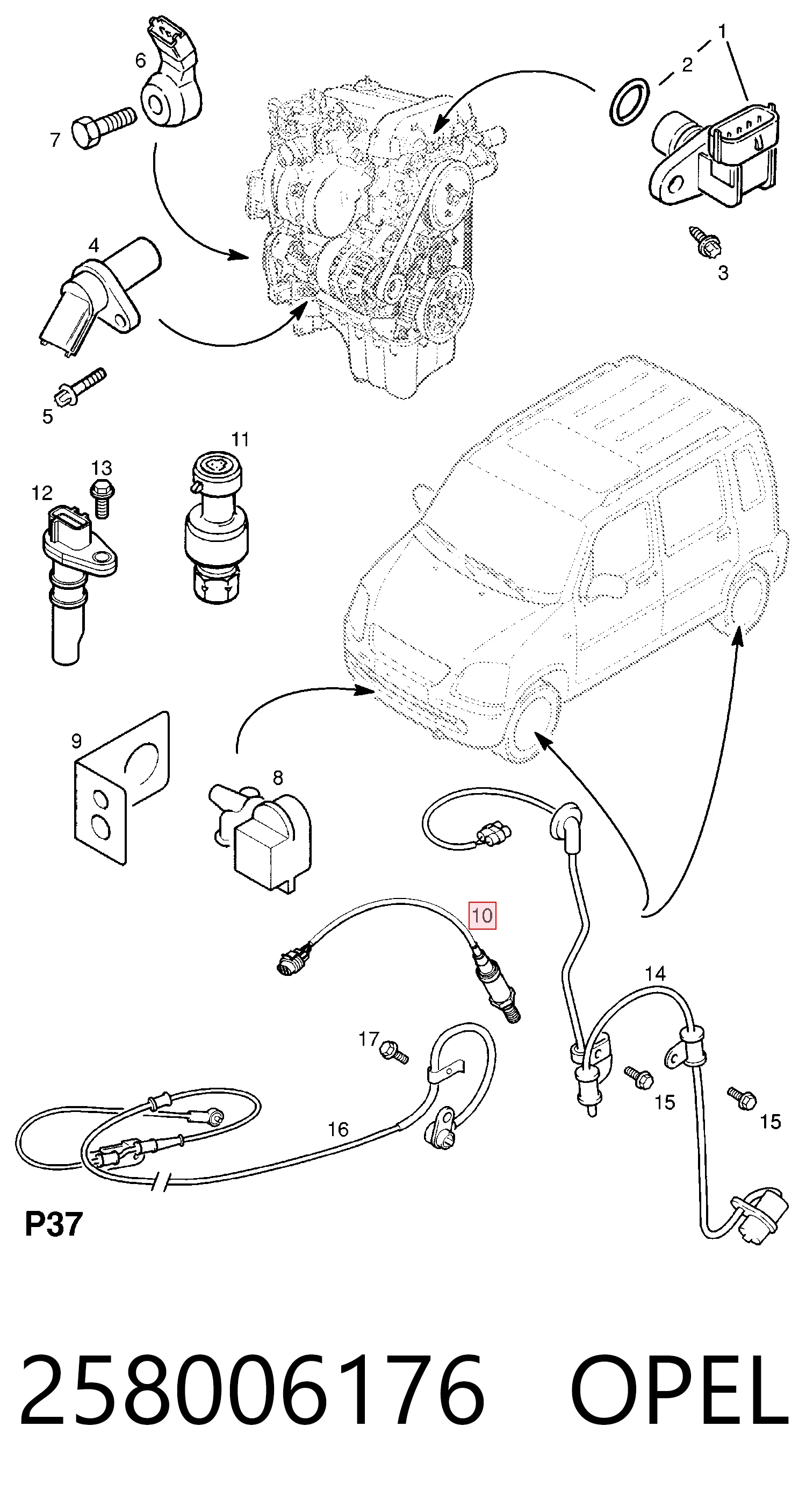 Sonda lambda, czujnik tlenu do Opel Agila A H00