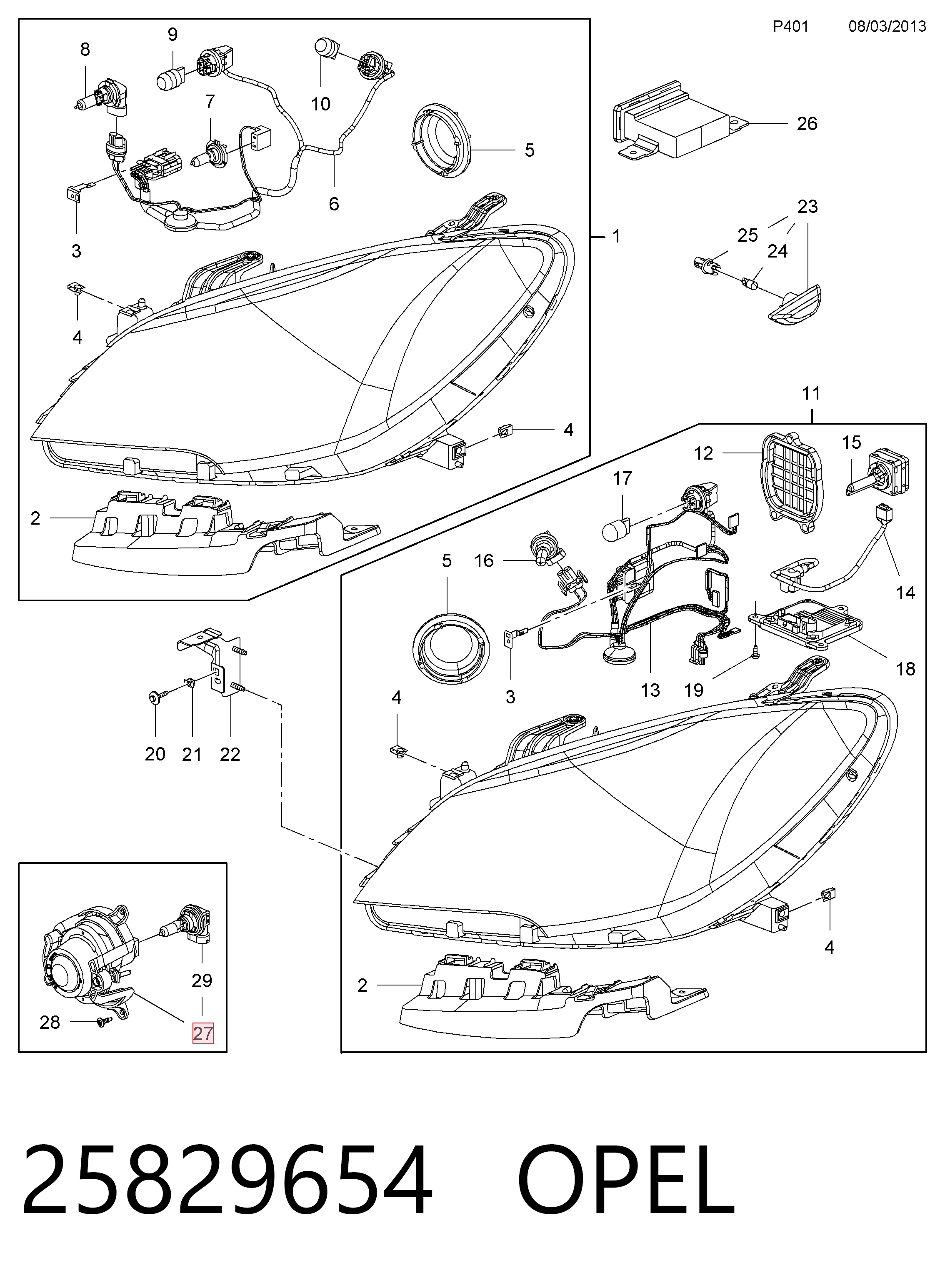 Lampa przeciwmgielna lewa/prawa Opel Mokka I