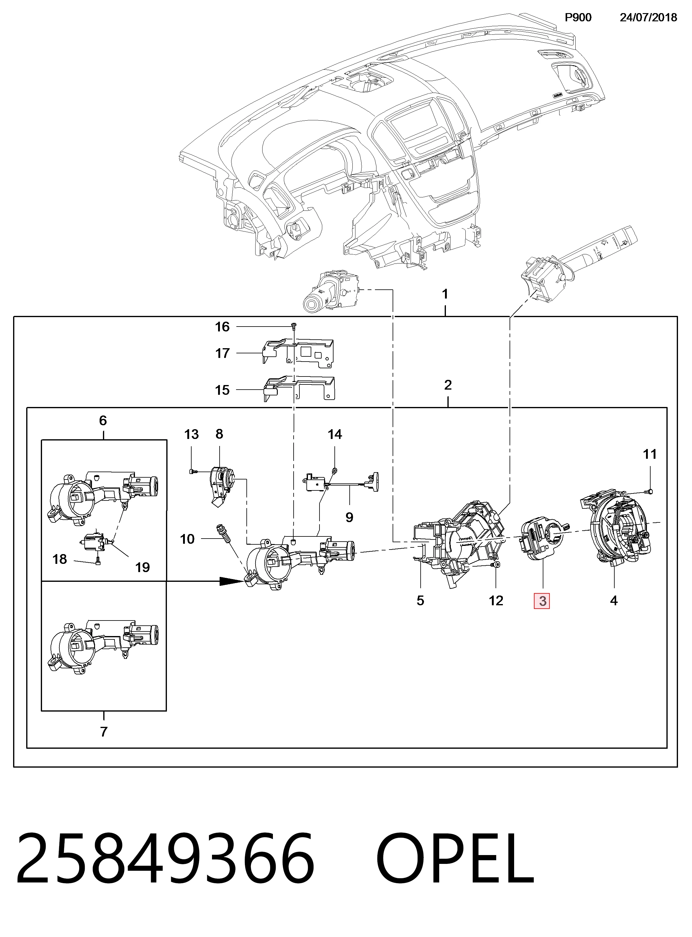 Czujnik kąta skrętu kierownicy do Opel Insignia A G09